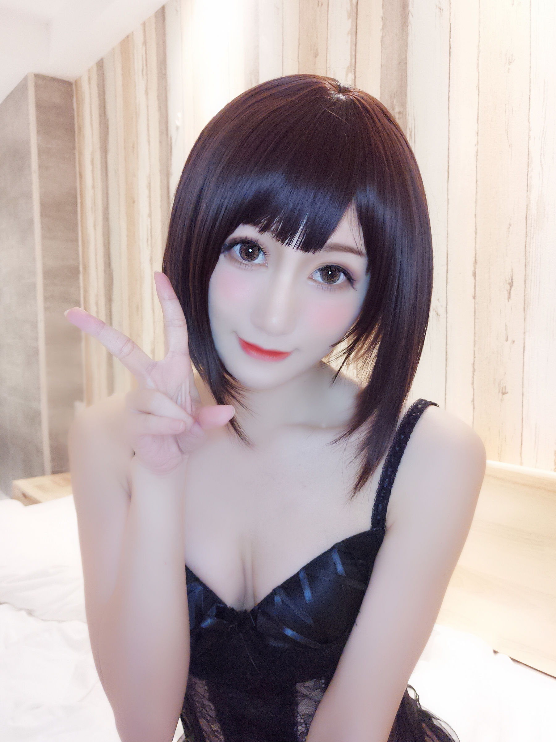 [网红COSER写真] 木之本果 - 黑色情趣内衣第6张