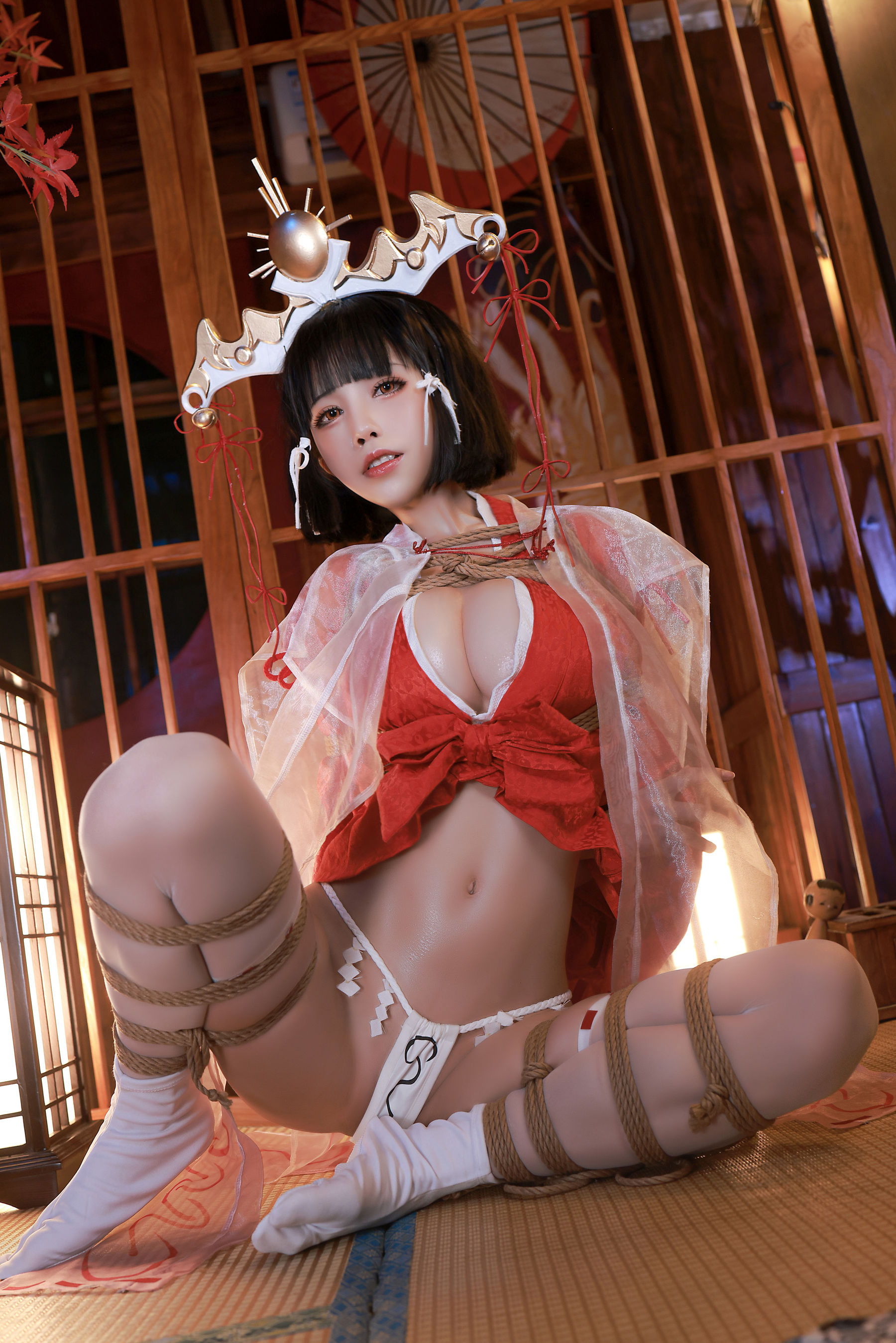 [COS福利] 动漫博主水淼aqua - 黑兽 辉夜巫女第19张