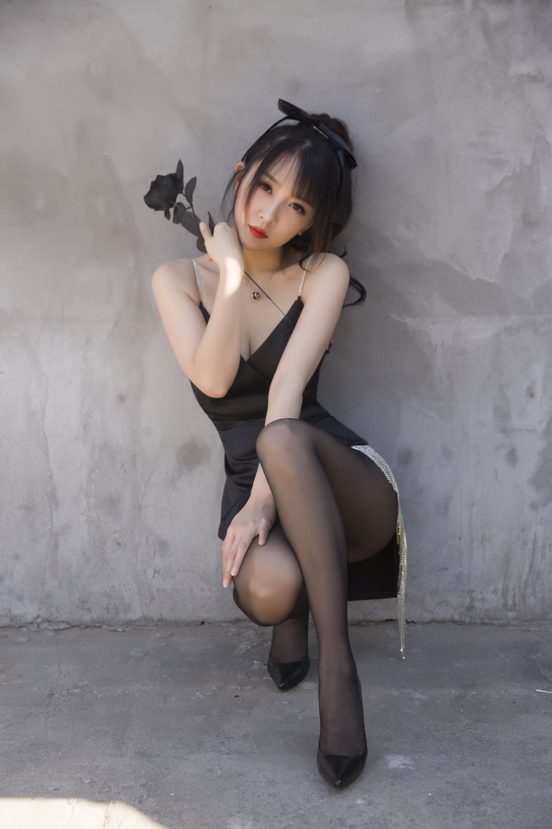 [COS福利] 斗鱼主播小女巫露娜 - 黑色流苏第8张