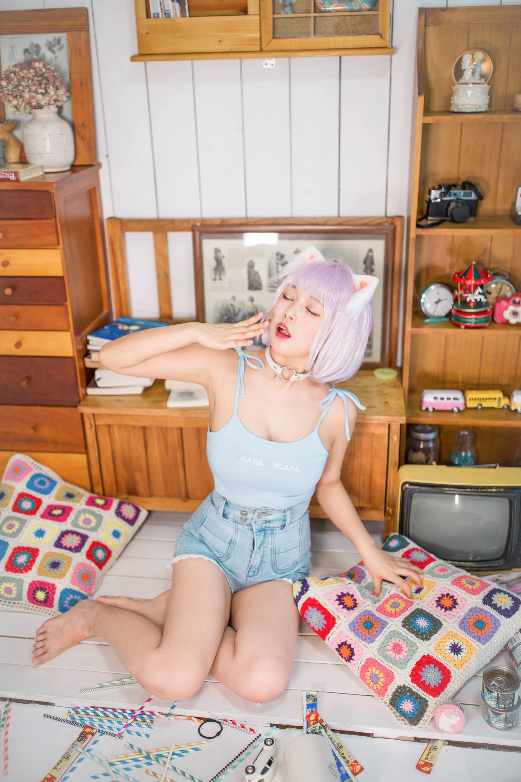 [网红COSER] 大眼萌妹黑猫猫OvO - 养猫小课堂第3张