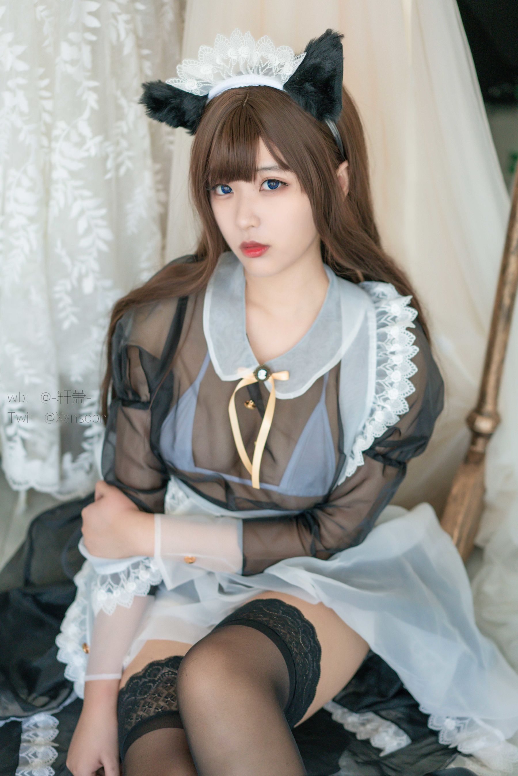 [福利COS] 轩萧学姐 - 透明女仆第8张