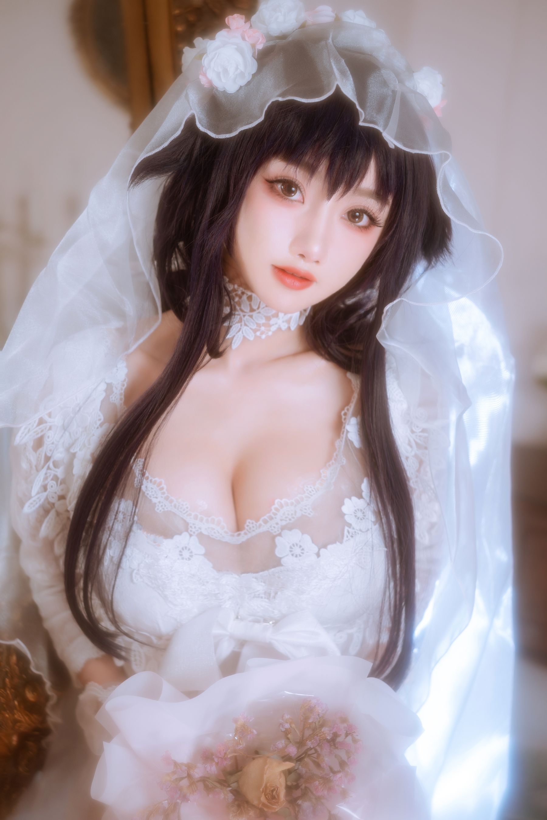 [福利COS] 白嫩美少女鬼畜瑶 - 婚纱第12张