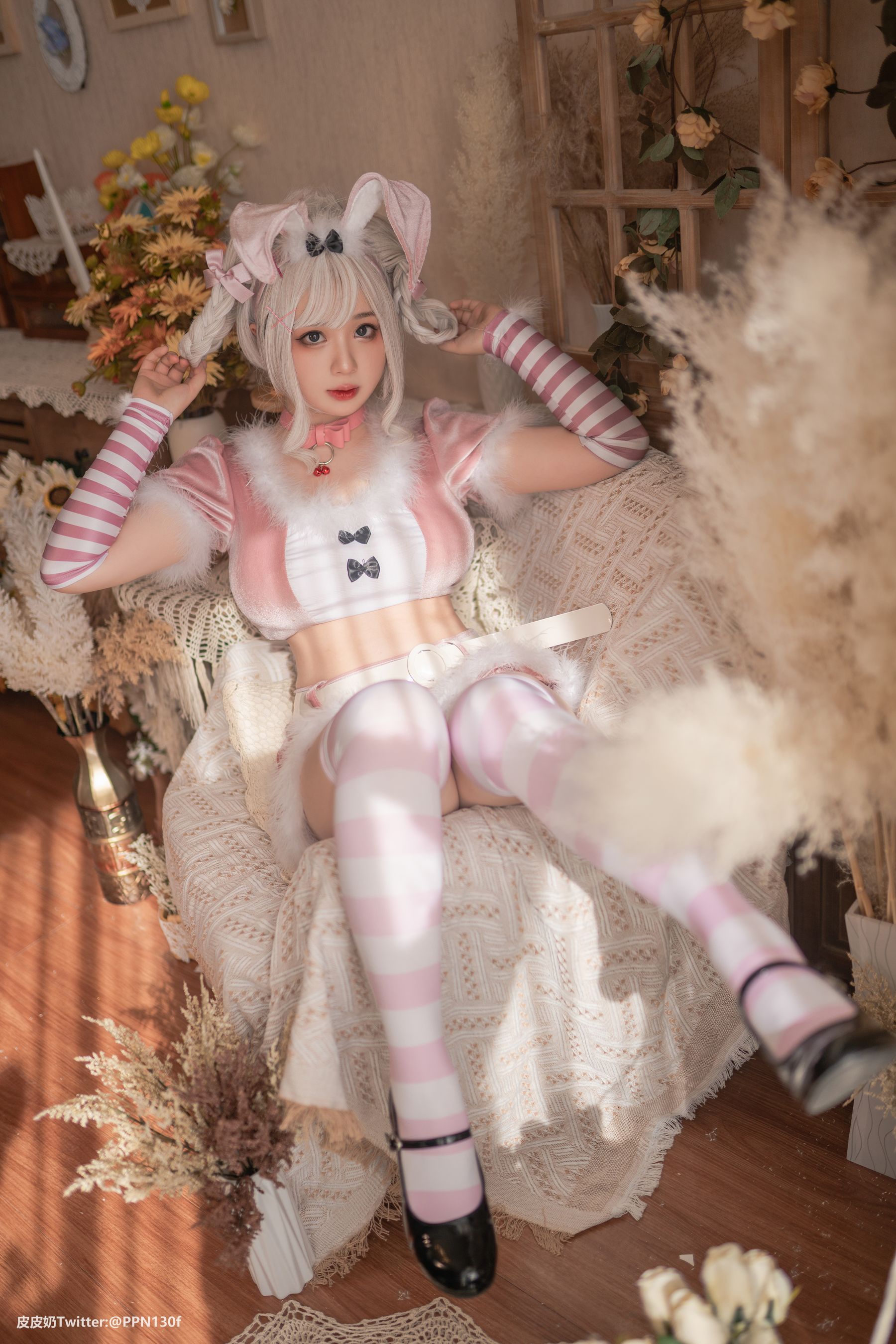 [网红COS] 皮皮奶可可爱了啦 - 粉色兔兔第10张