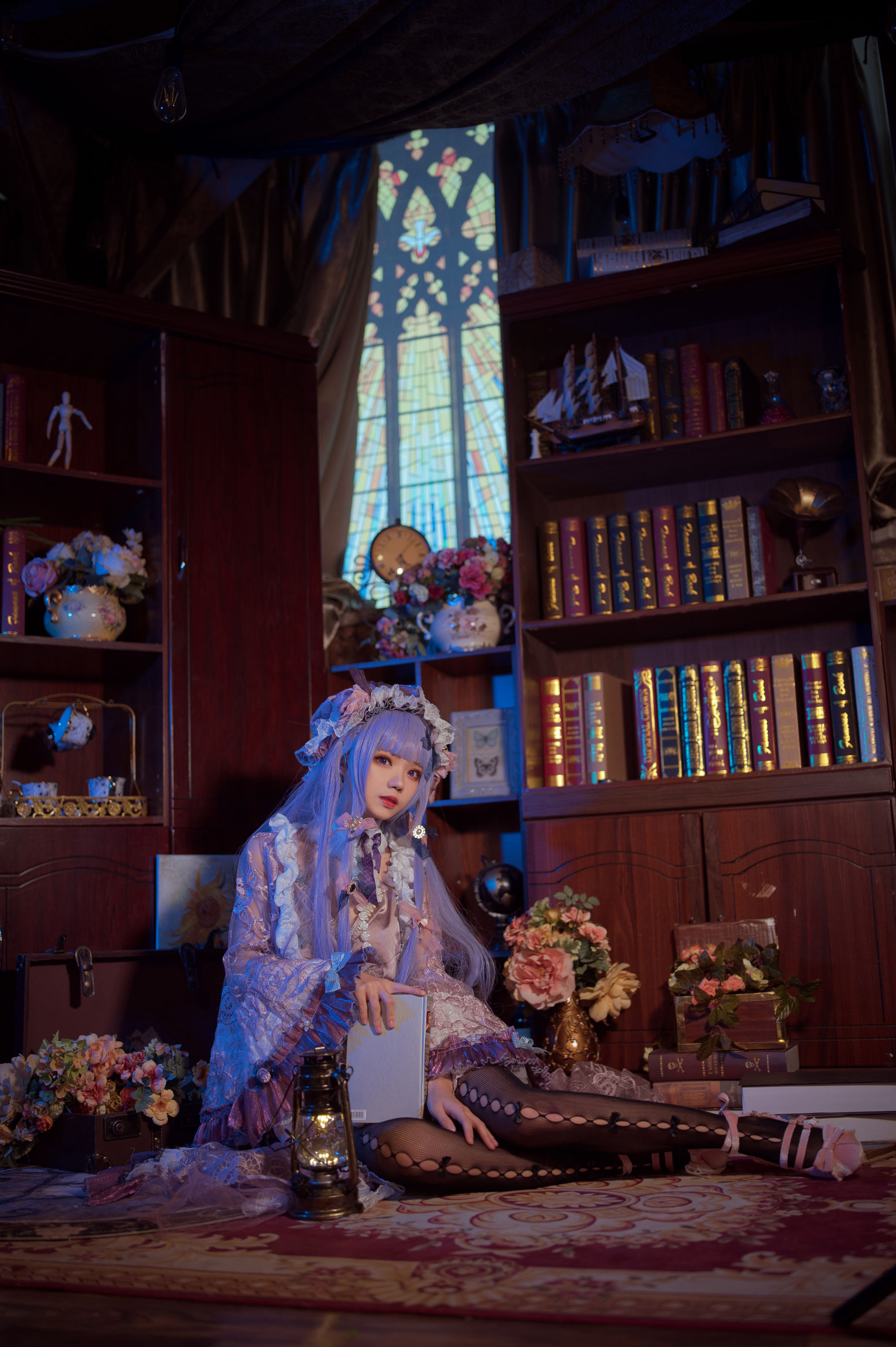 [网红COS] 花柒Hana - 帕秋莉睡衣第1张