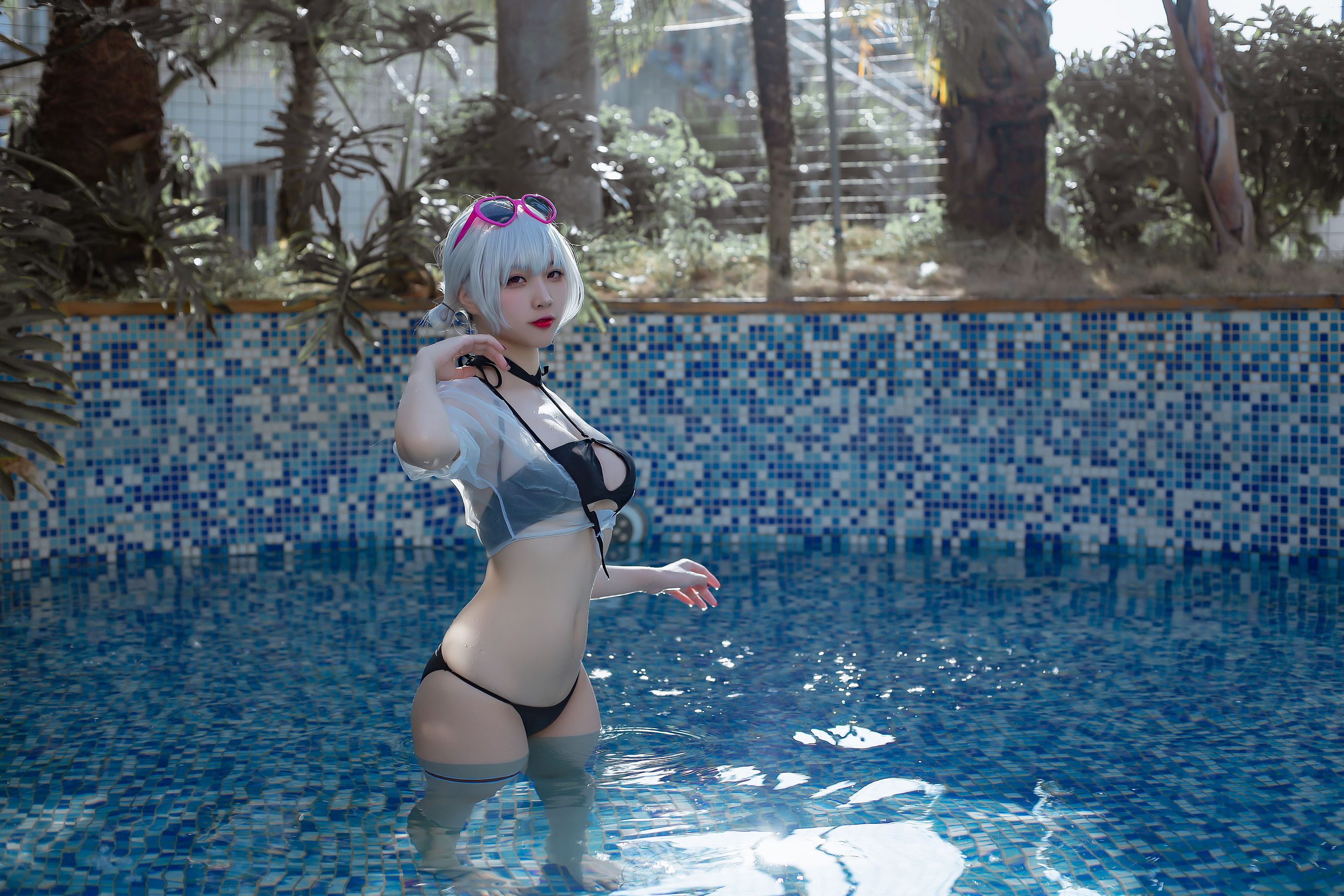 [福利COS] 人气Coser二佐Nisa - 碧蓝航线 天狼星泳装第6张