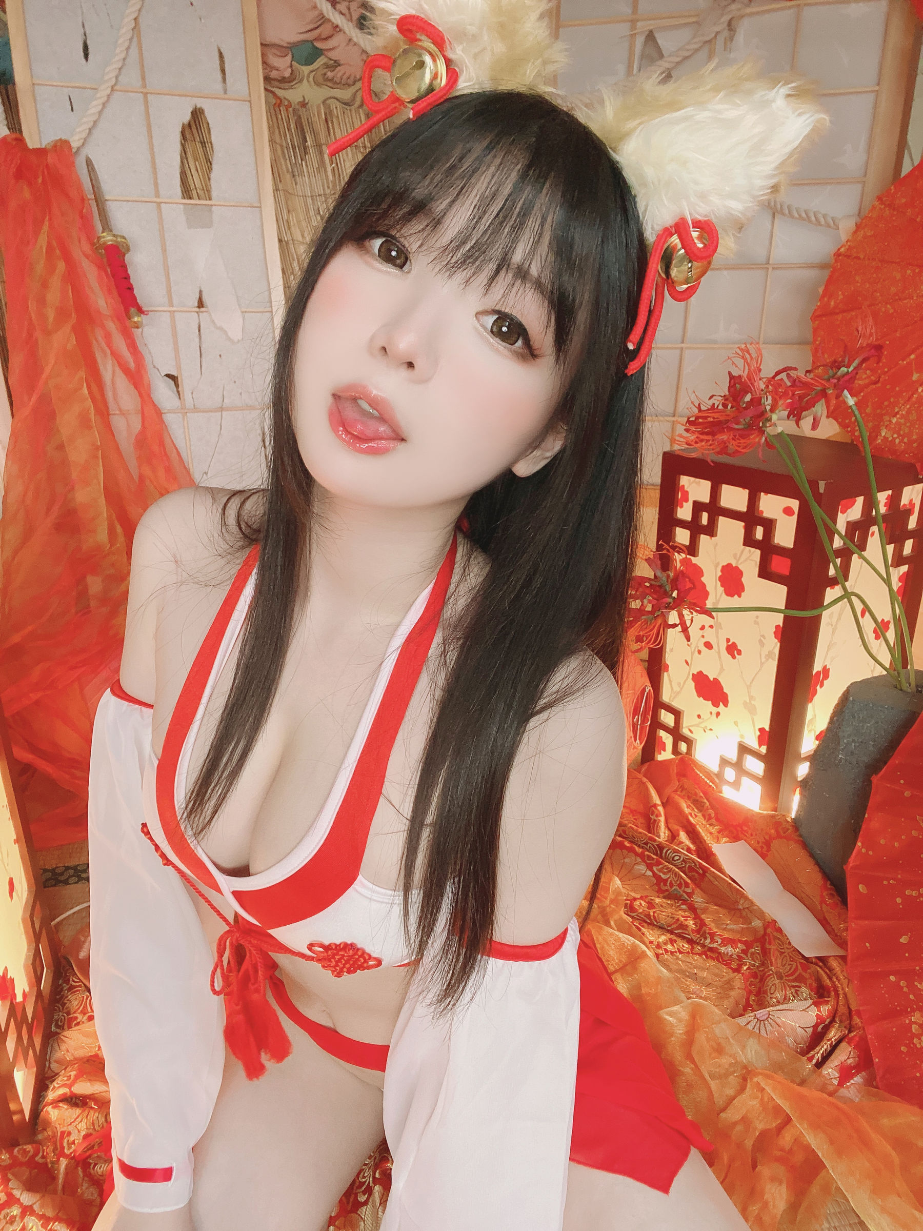 [福利COS] 微博妹纸霜月shimo - きつね巫女さん第4张