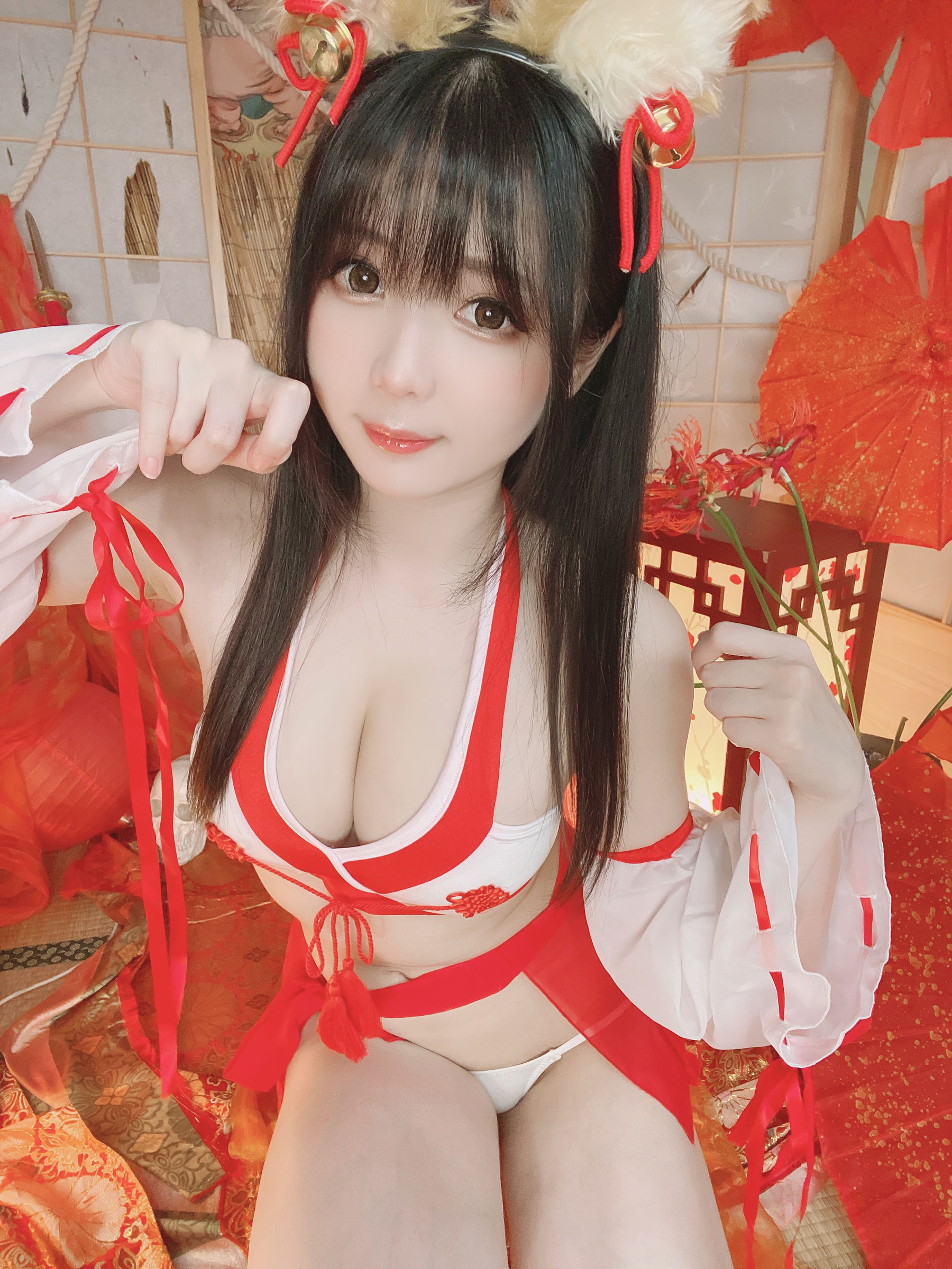 [福利COS] 微博妹纸霜月shimo - きつね巫女さん第4张