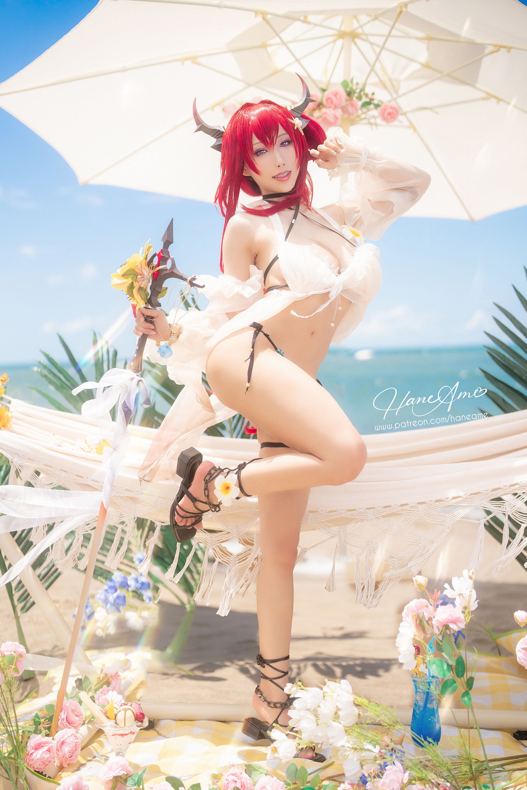 [福利COS] Hane Ame 雨波写真 - Arknights Surtr 泳裝第5张