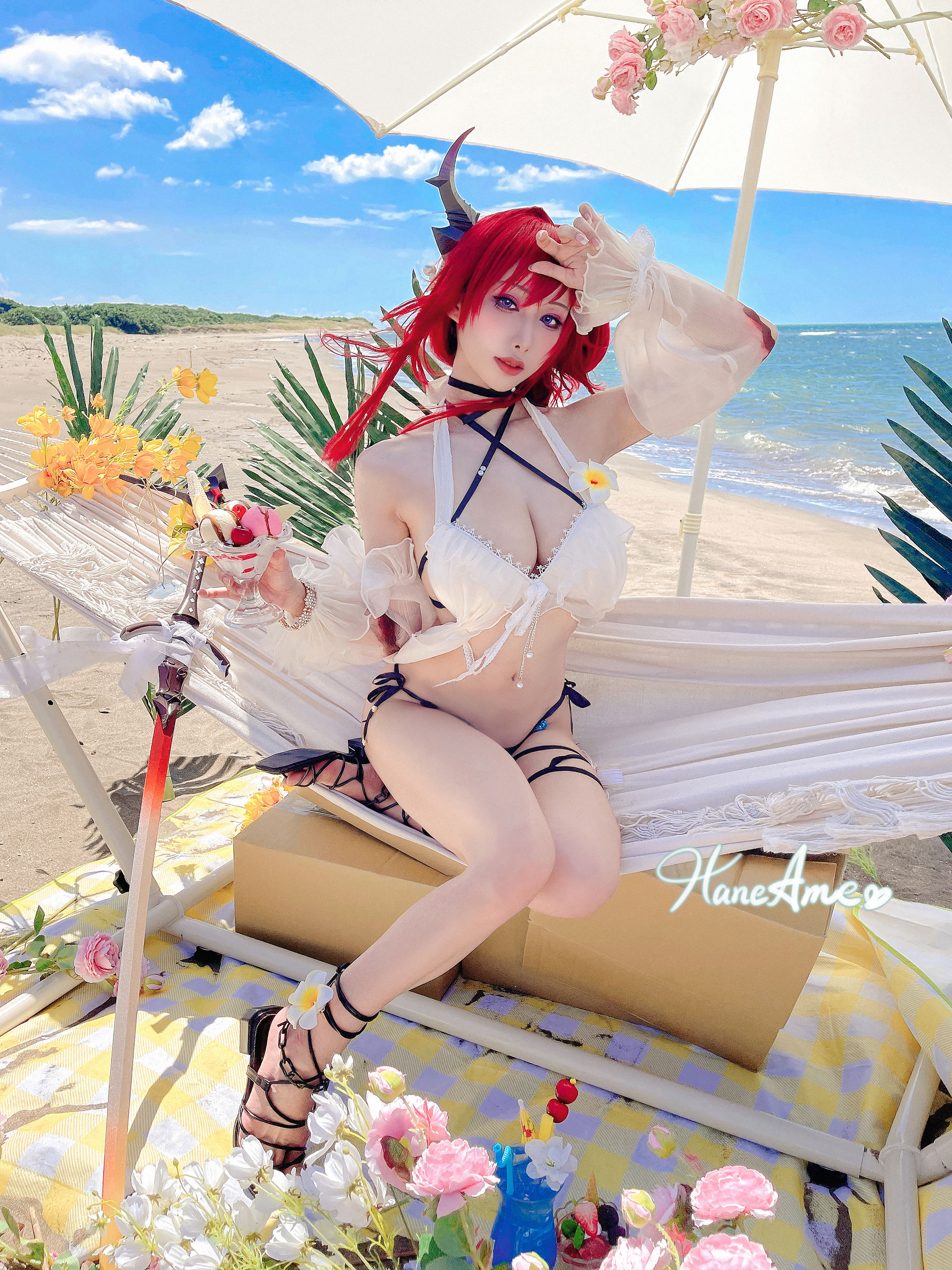 [福利COS] Hane Ame 雨波写真 - Arknights Surtr 泳裝第14张