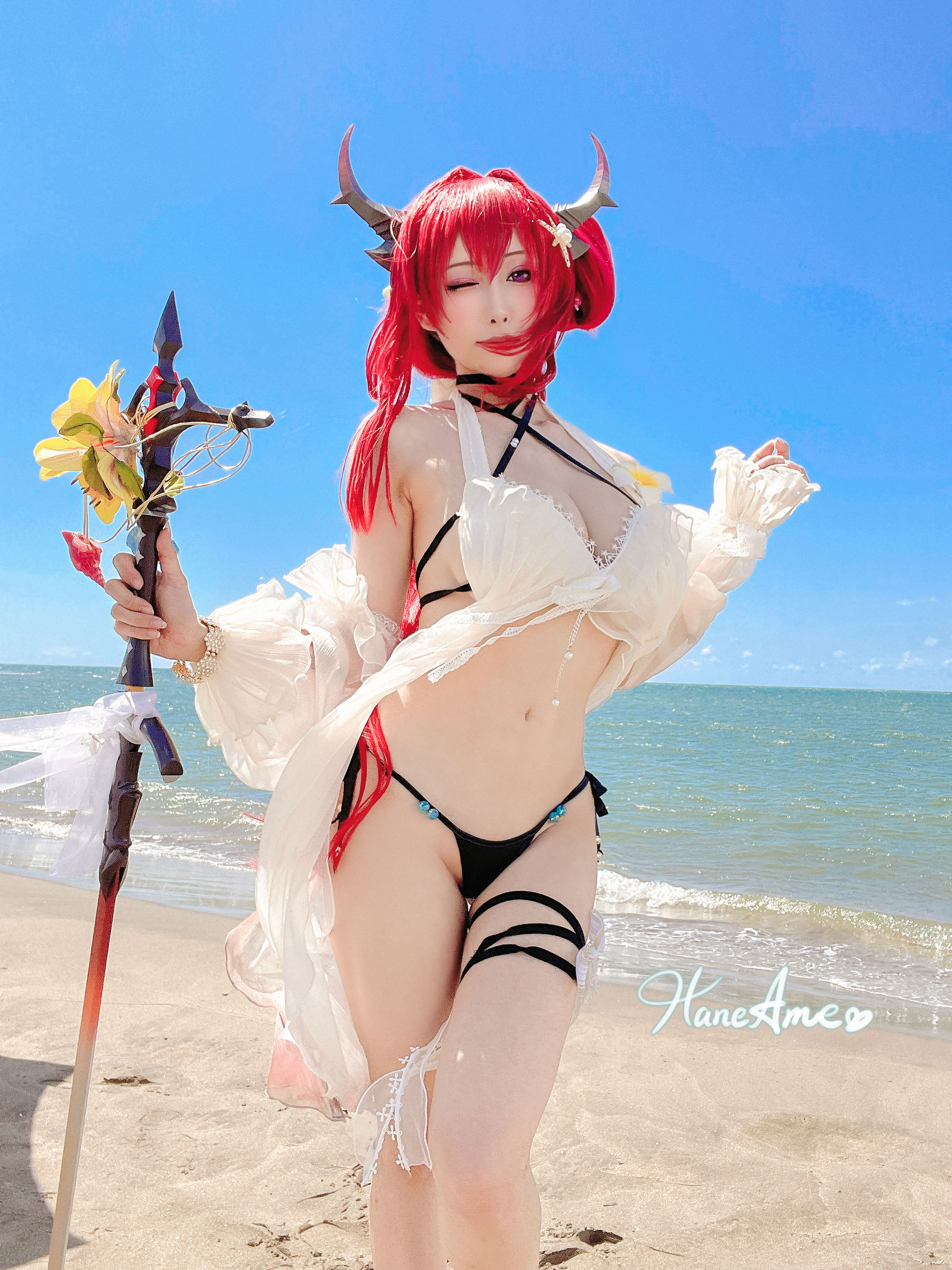 [福利COS] Hane Ame 雨波写真 - Arknights Surtr 泳裝第2张