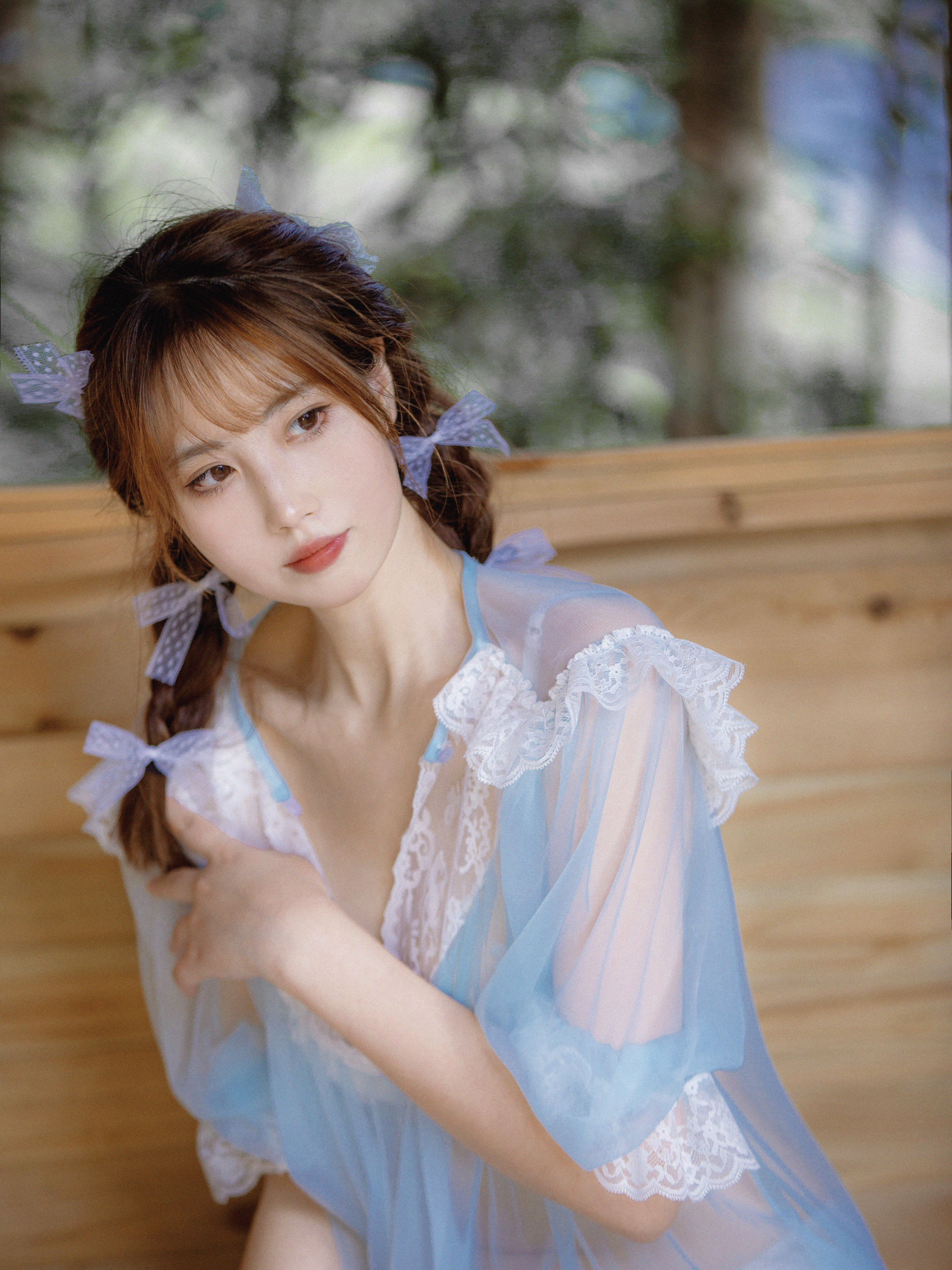 [福利COS] 次元少女念雪ww - 蓝纱衣第13张