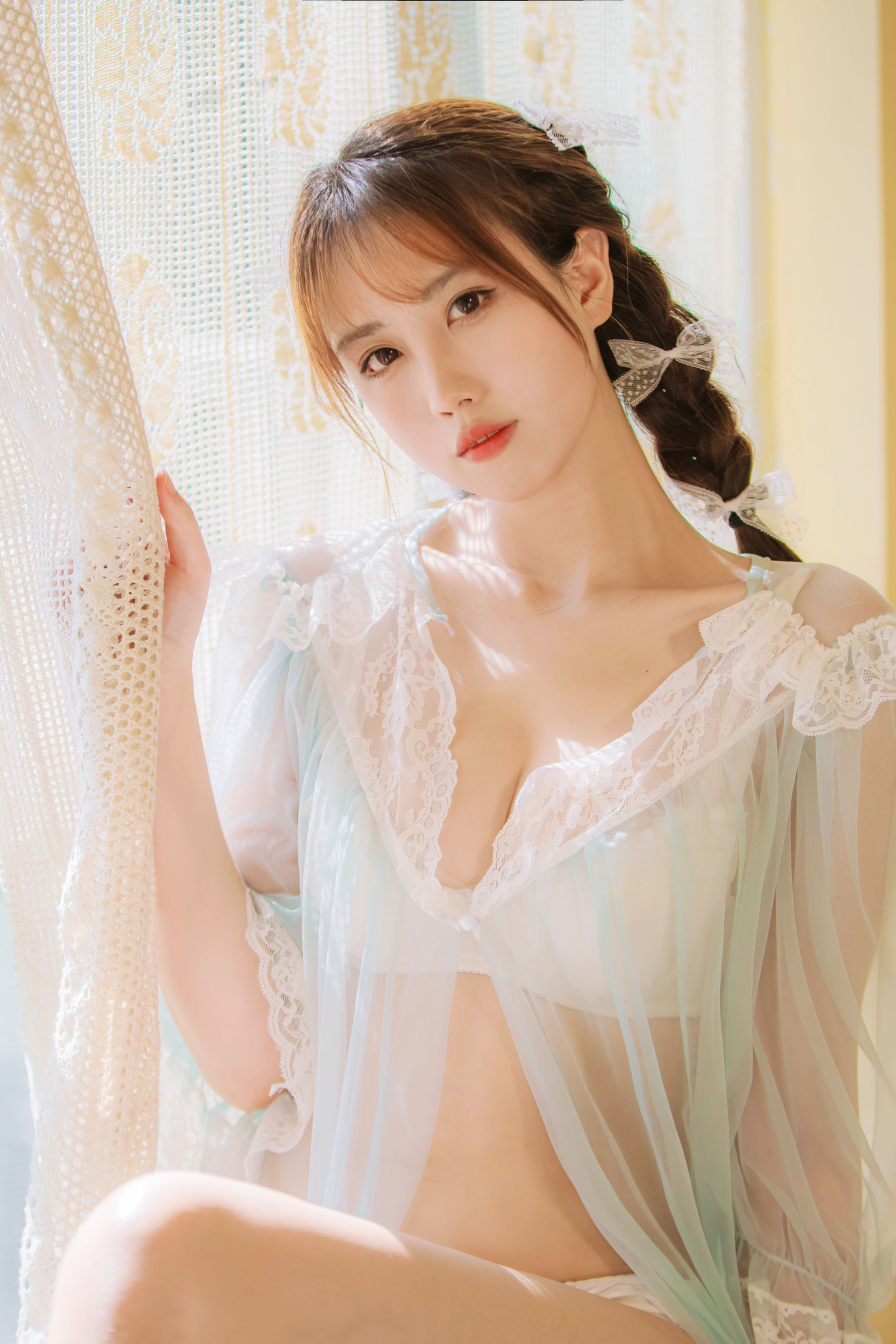 [福利COS] 次元少女念雪ww - 蓝纱衣第2张