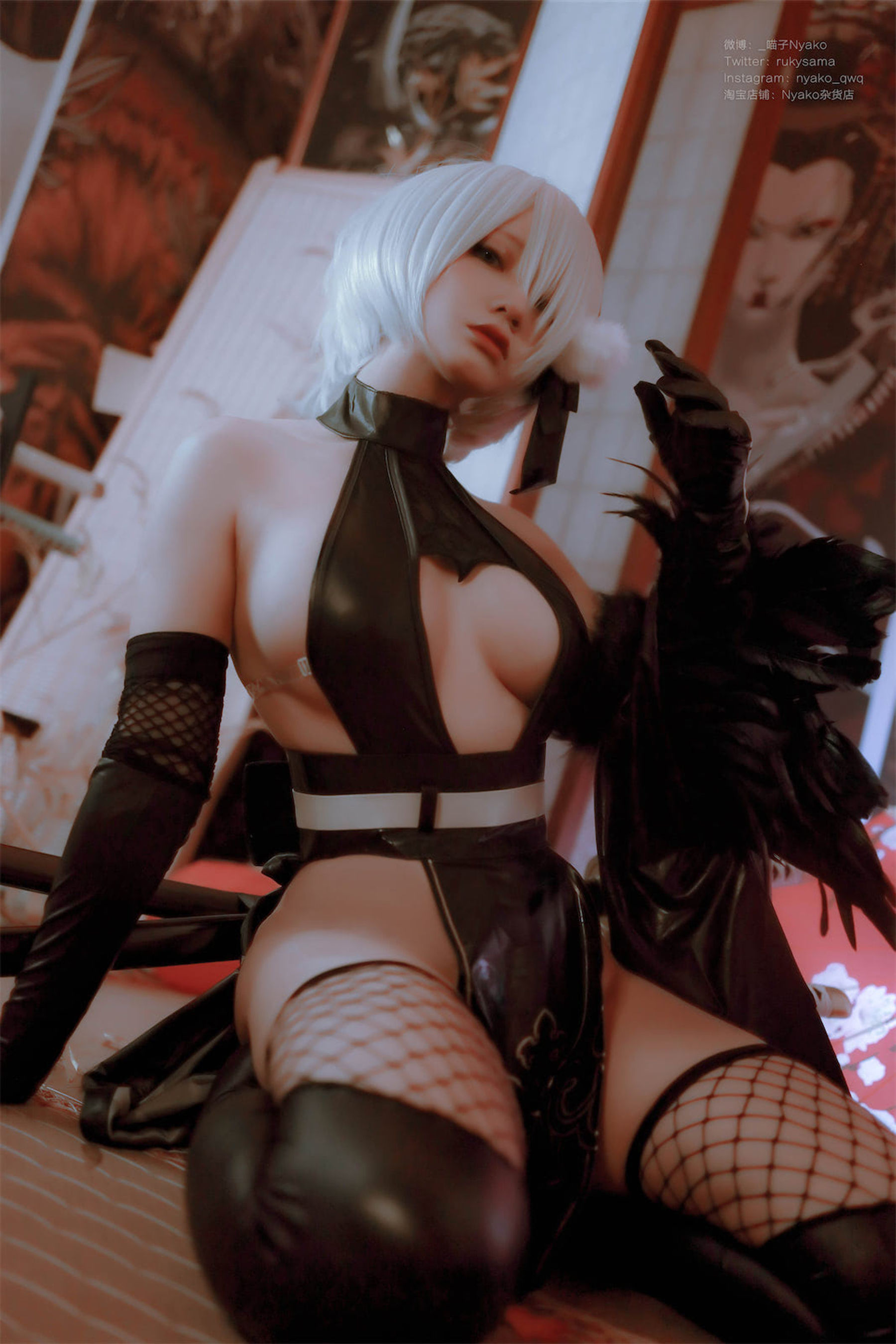 [福利COS] 萌妹子Nyako喵子 - 2B同人旗袍第5张