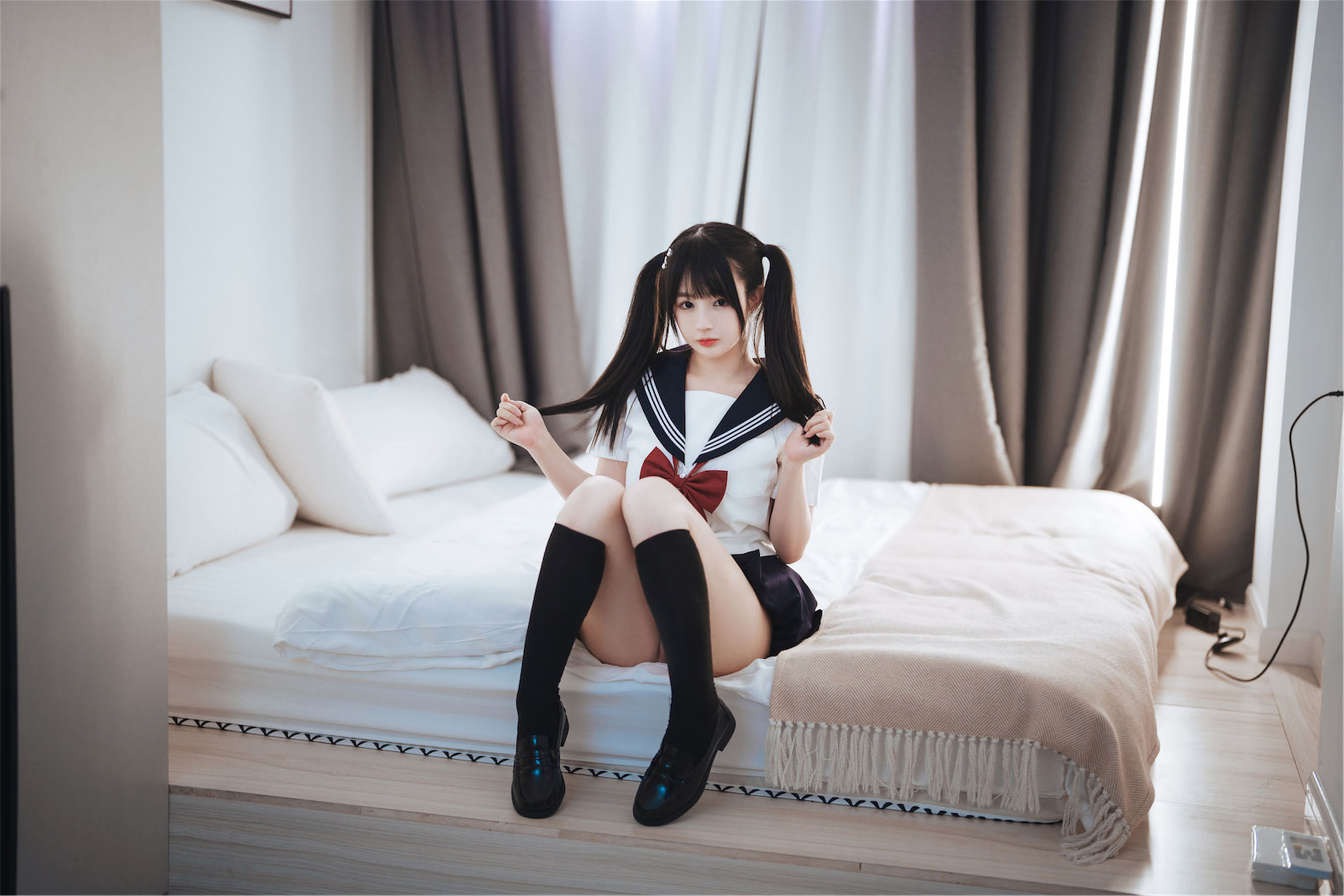 [福利COS] 桜井宁宁 - 双马尾JK第5张