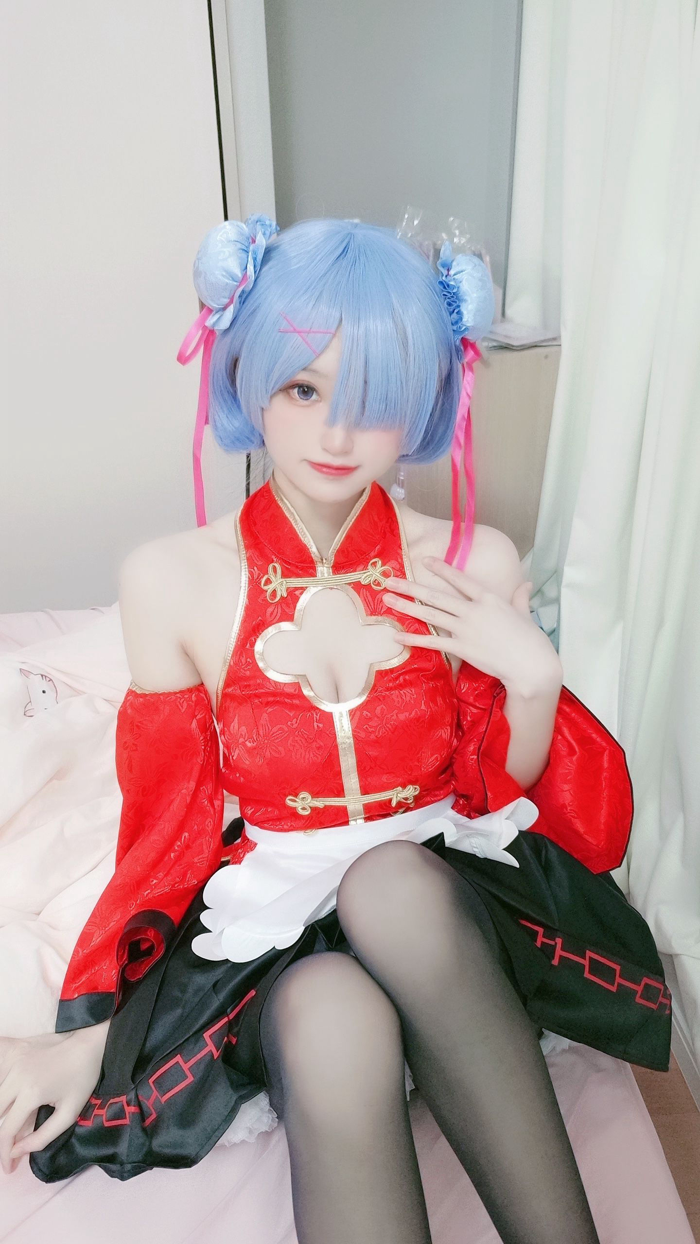 [福利COS] 千阳(ちよ) - 蕾姆旗袍第5张