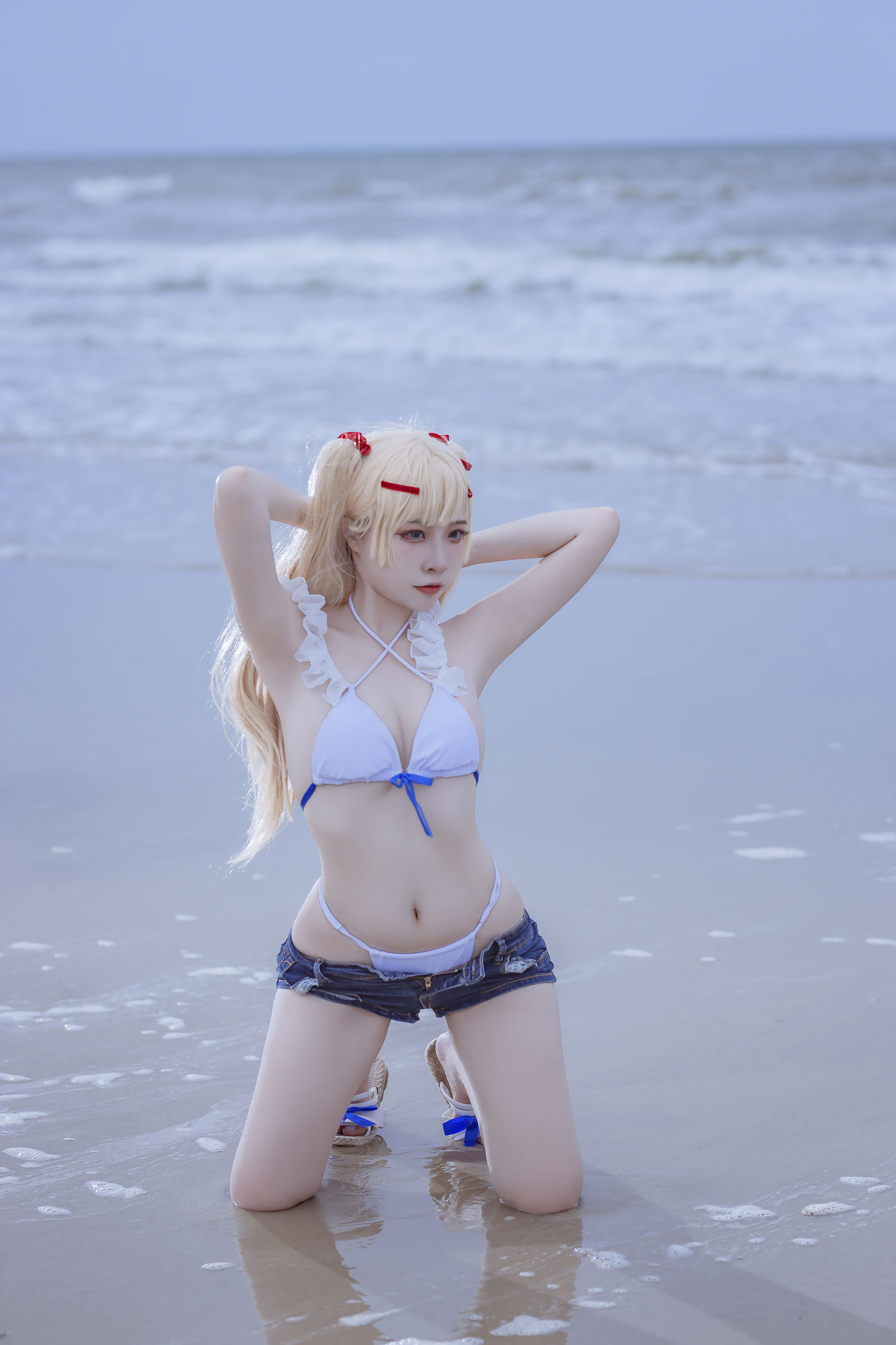 [福利COS] 人气Coser二佐Nisa - 碧蓝 苏塞克斯泳装第3张