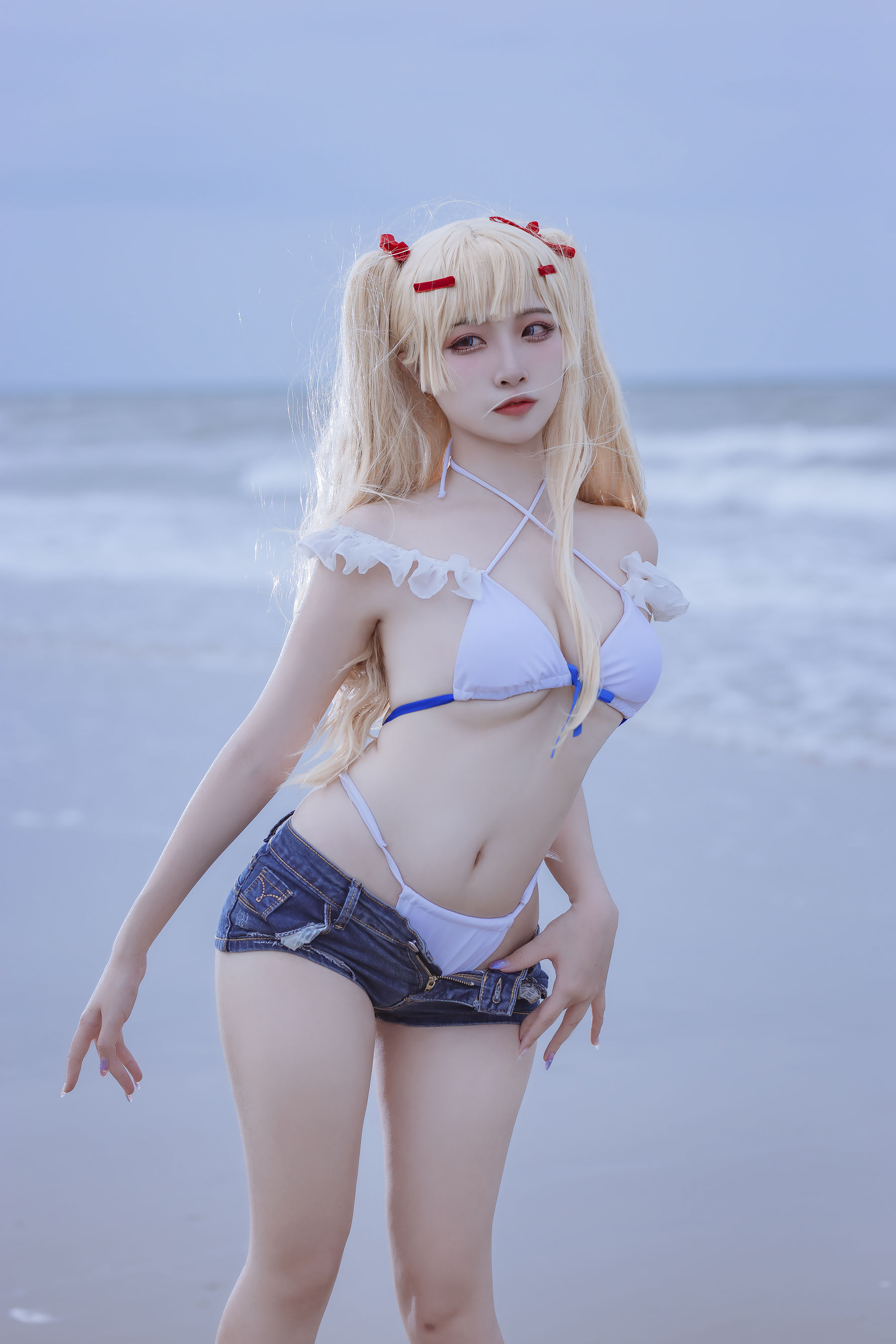 [福利COS] 人气Coser二佐Nisa - 碧蓝 苏塞克斯泳装第5张