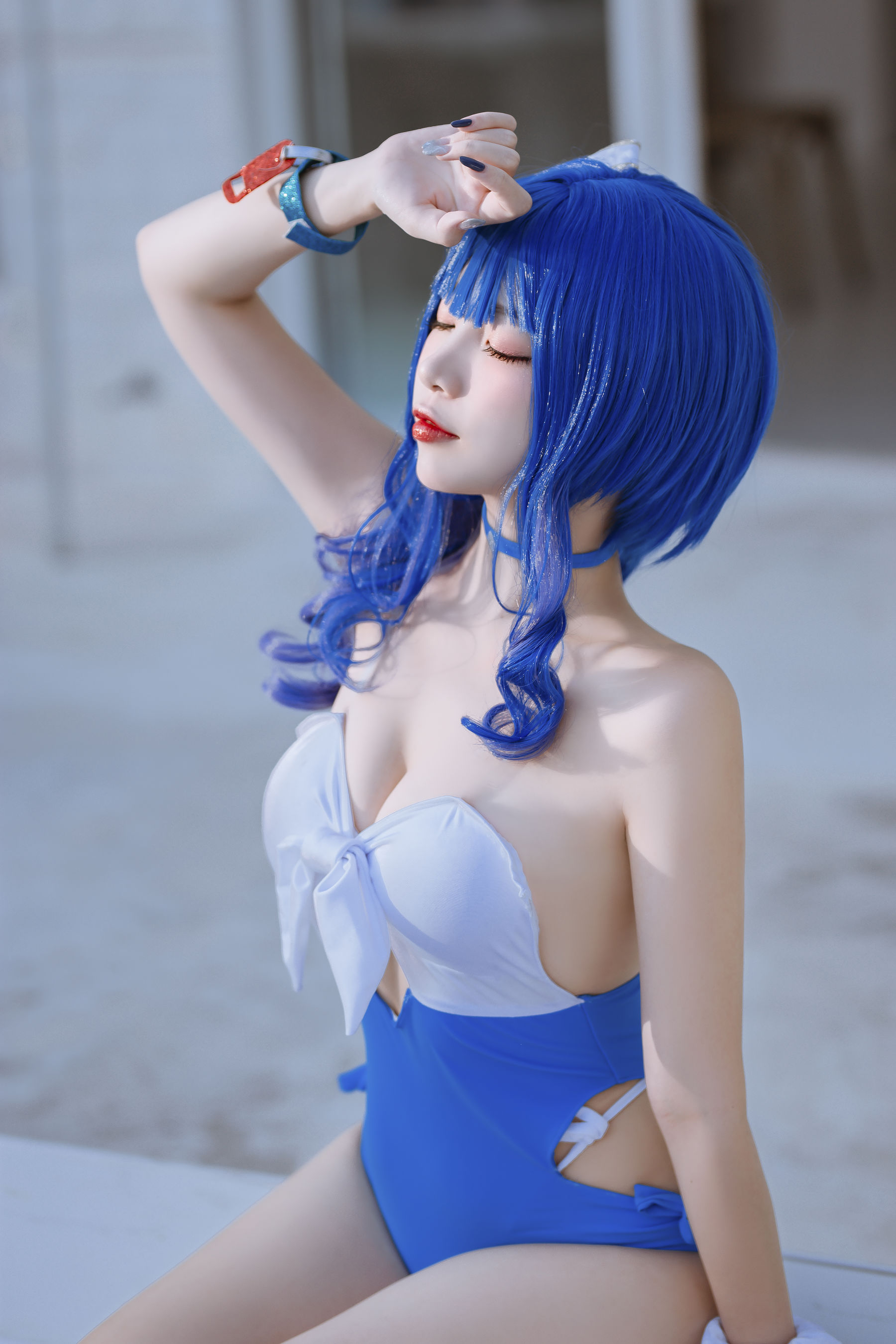 [福利COS] 人气Coser二佐Nisa - 碧蓝 圣路易斯泳装第1张