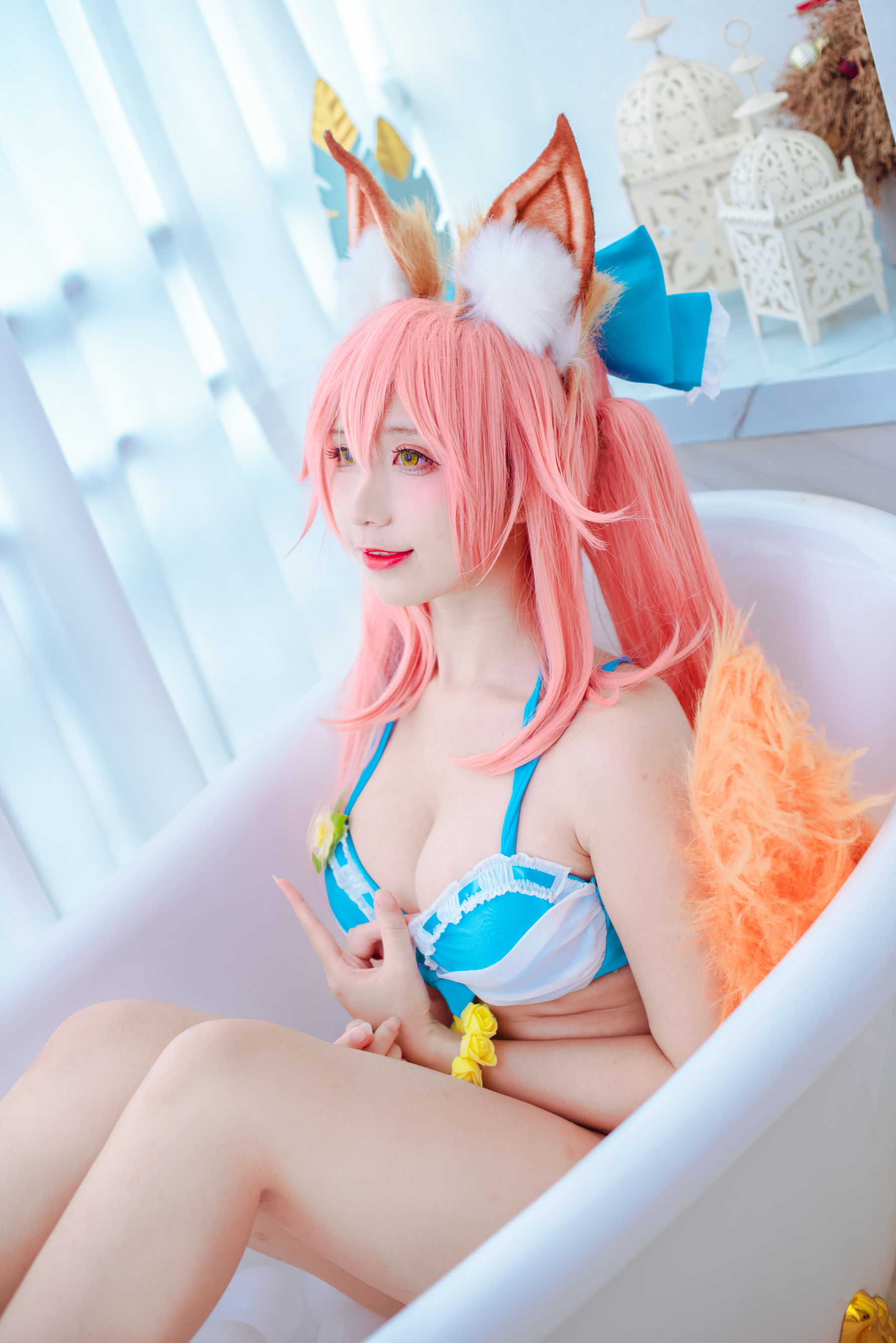 [福利COS] 动漫博主九曲Jean - 玉藻前泳装第5张