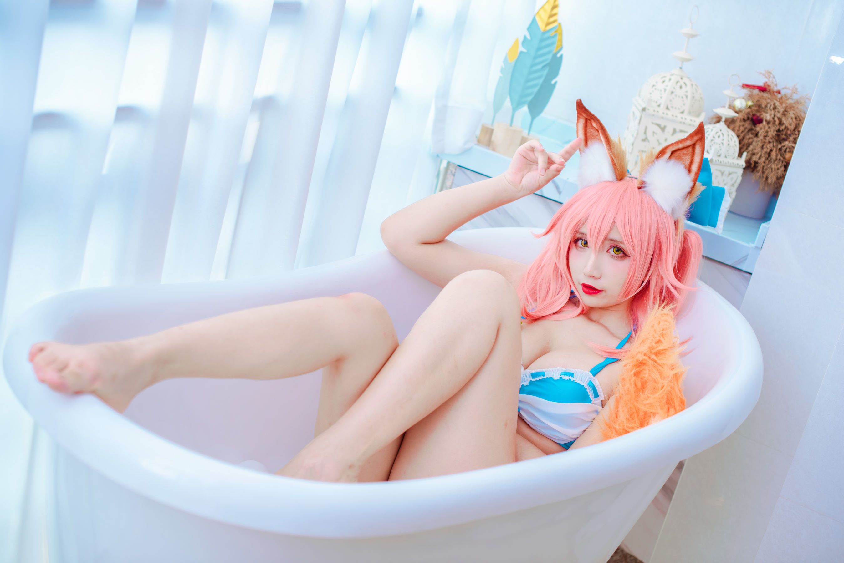 [福利COS] 动漫博主九曲Jean - 玉藻前泳装第5张