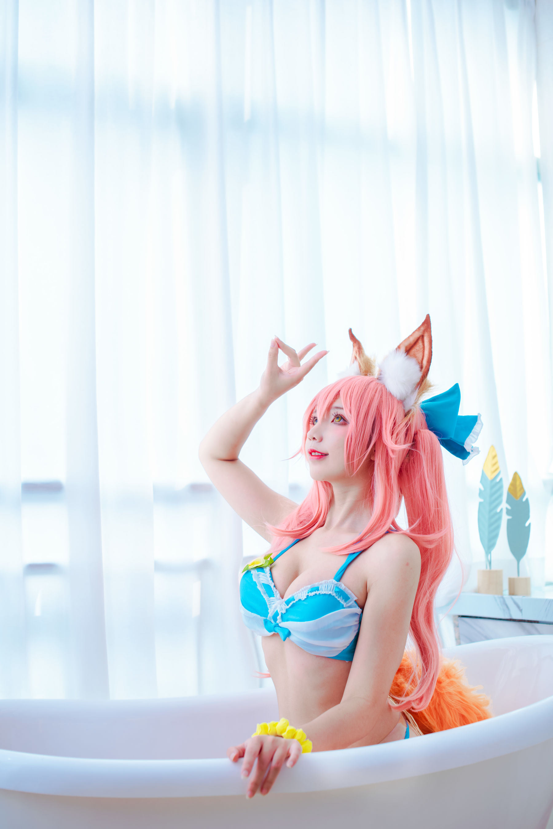 [福利COS] 动漫博主九曲Jean - 玉藻前泳装第4张