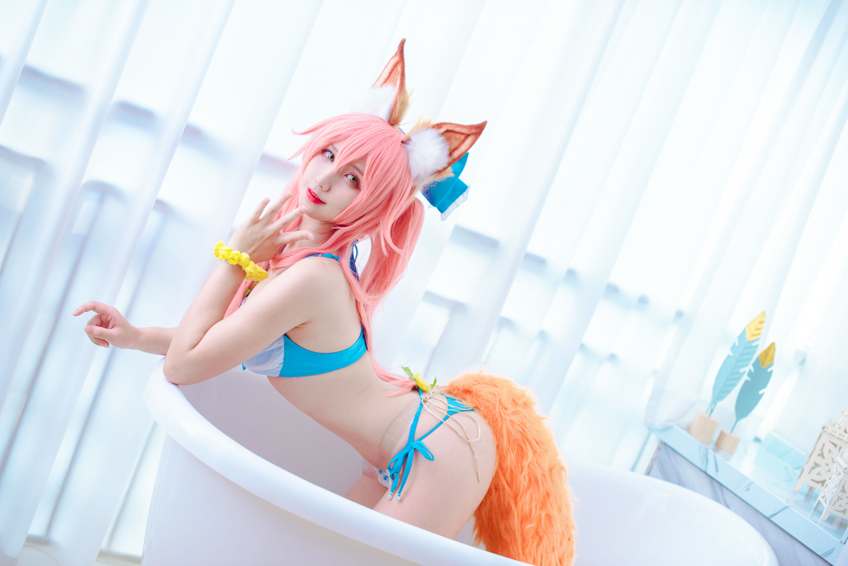 [福利COS] 动漫博主九曲Jean - 玉藻前泳装第2张