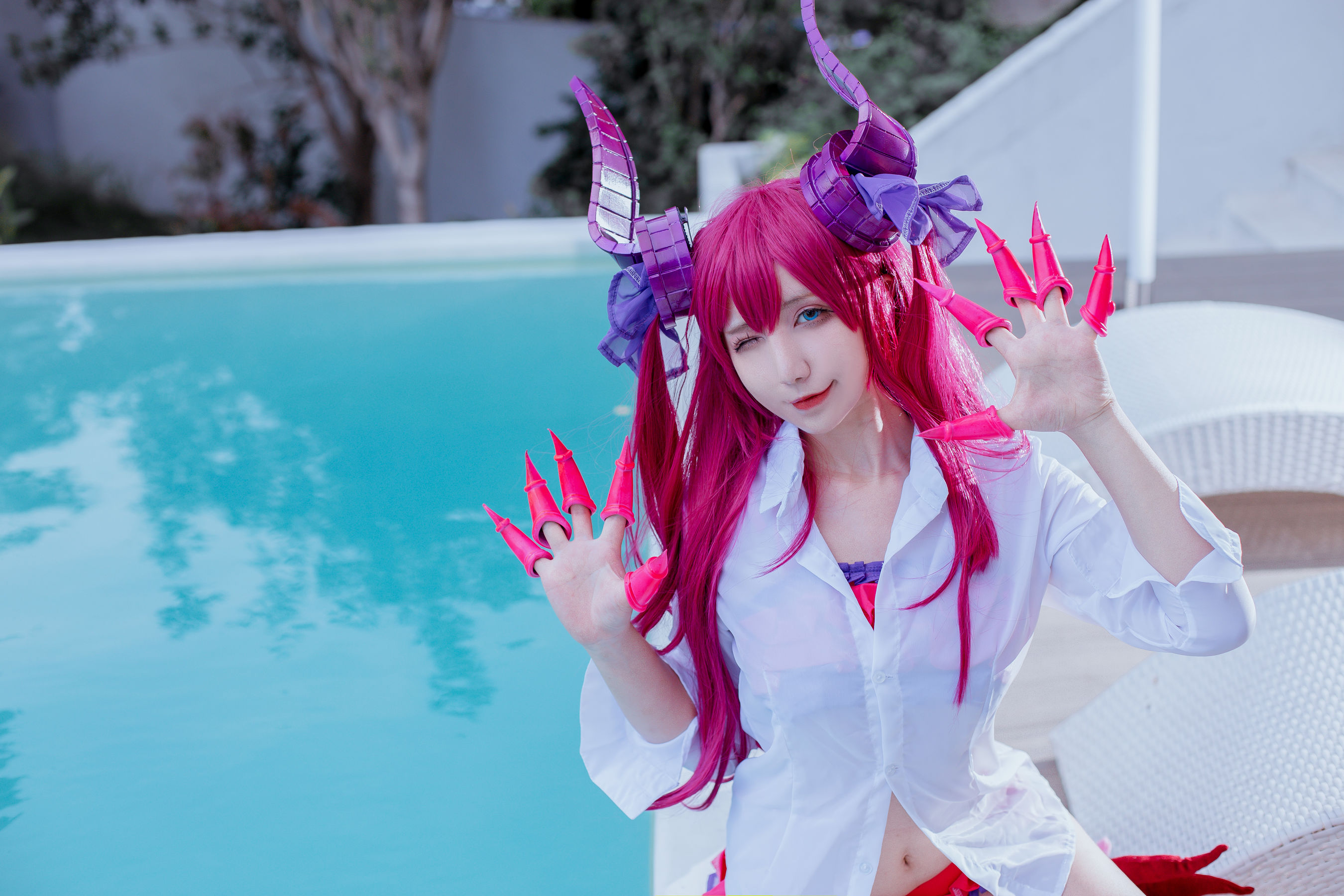 [福利COS] 动漫博主九曲Jean - 龙娘泳装第4张