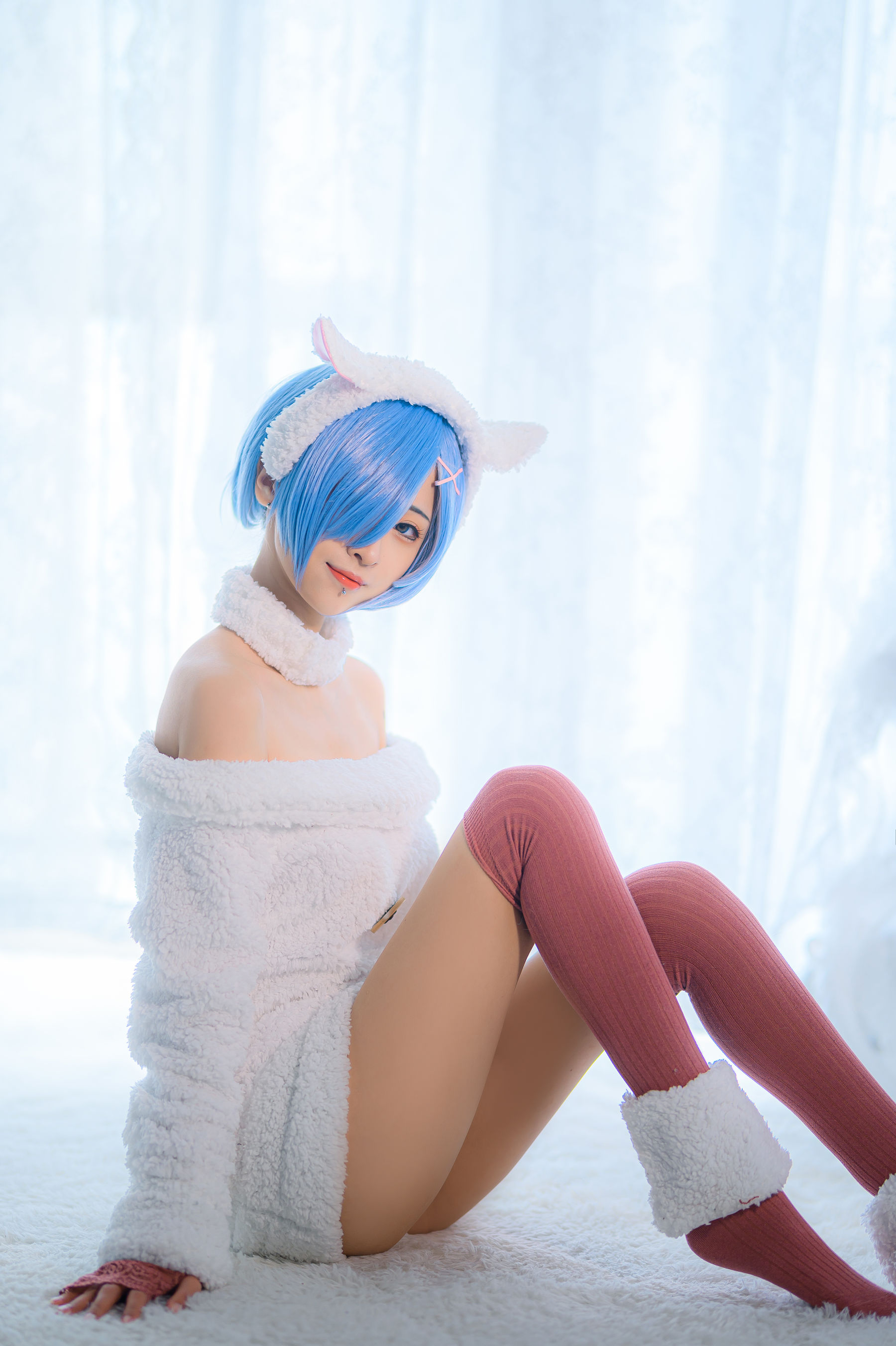 [福利COS] 妹抖青写真 - 蕾姆绵羊第1张