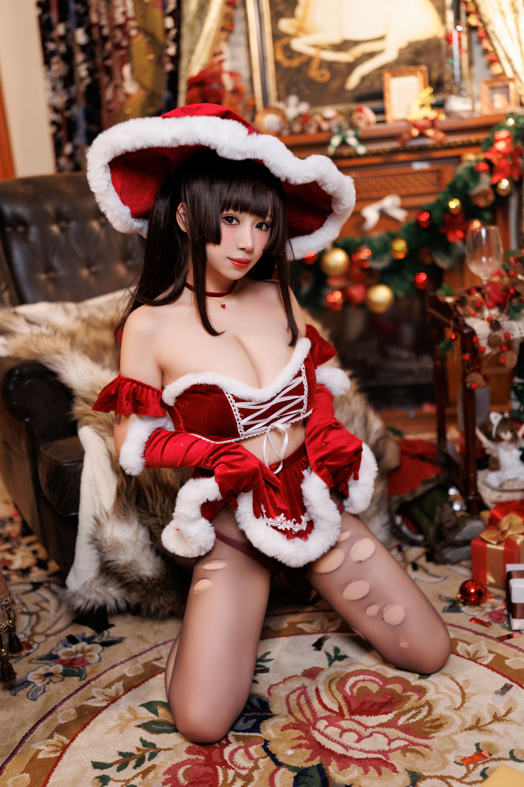 [福利COS] 胡桃猫Kurumineko - 魔女圣诞夜第17张