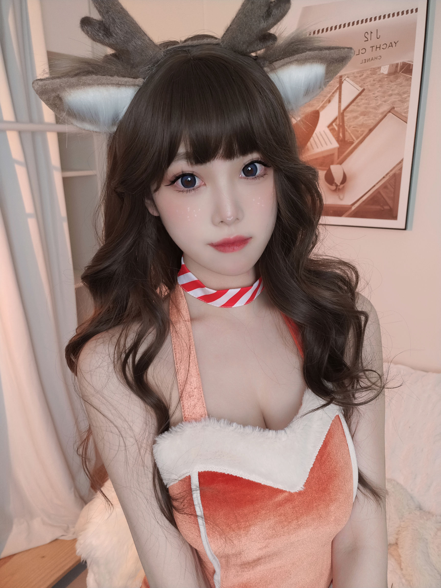 [福利COS] 萌系小姐姐蜜汁猫裘 - 圣诞兔兔&amp;amp;鹿鹿第11张