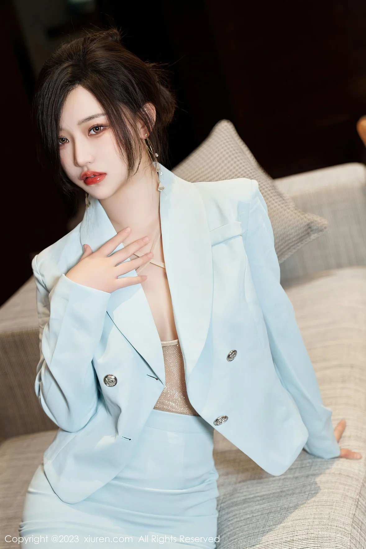  XiuRen 秀人 No.6857 妙可可Cheese 浅色轻透内衣性感写真3 [76P]第3张