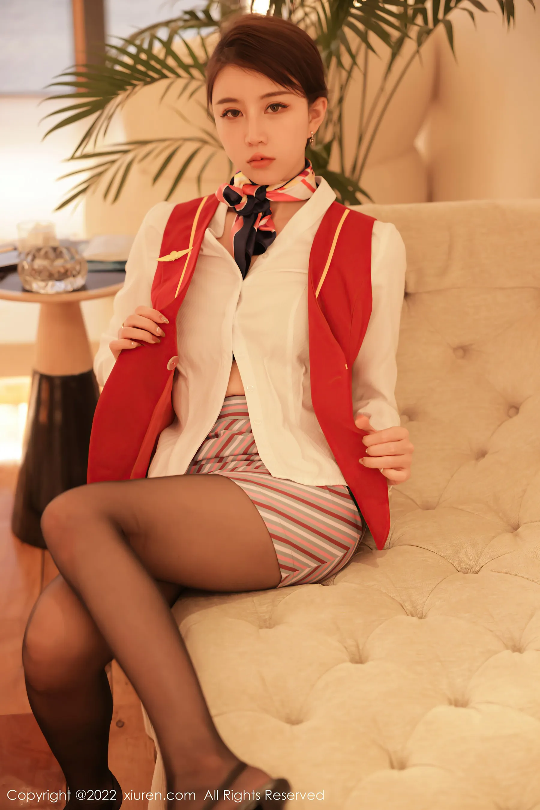  秀人网 No.4824 tina_甜仔 空姐制服蕾丝写真第19张