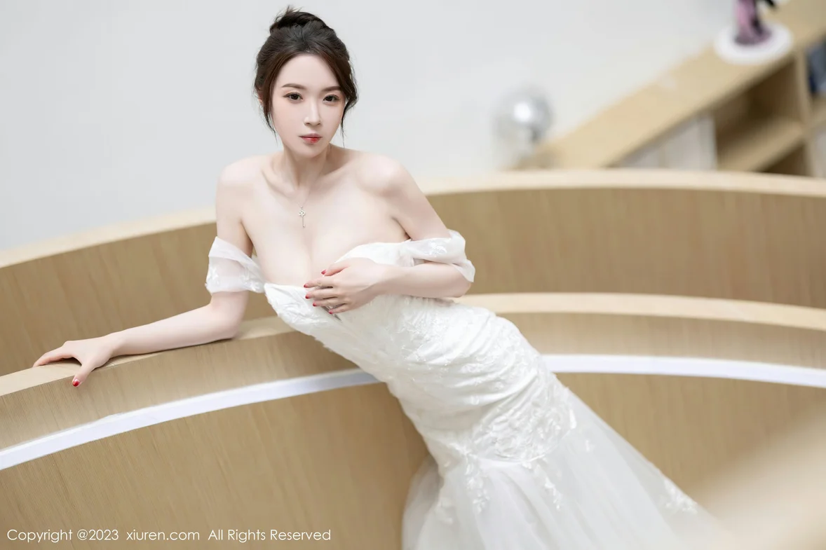  XiuRen 秀人 No.7310 梦心玥 白色婚纱服饰安吉旅拍 [84P]第8张