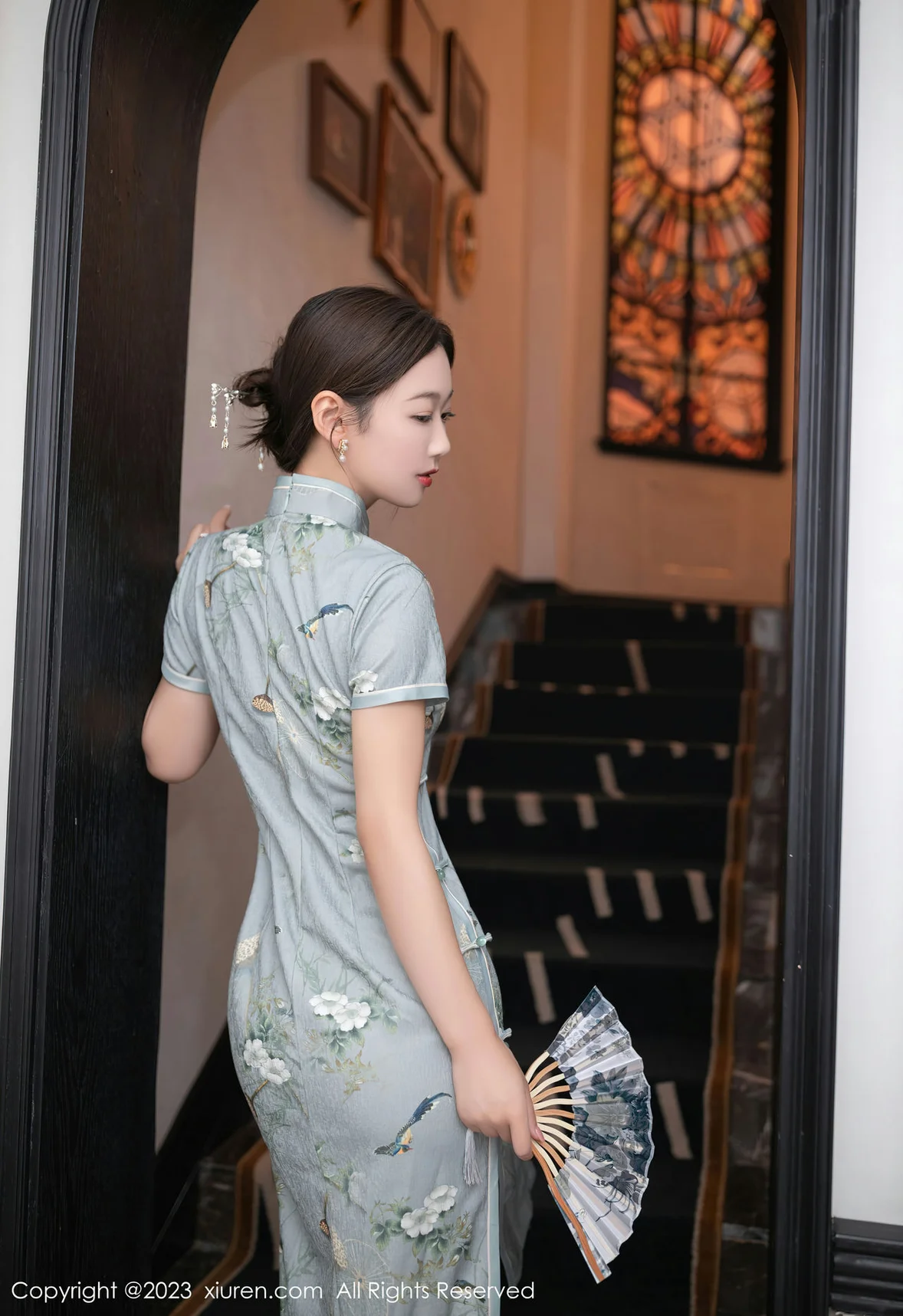  XiuRen 秀人 No.7232 唐安琪 绿灰色旗袍巴厘岛旅拍 [77P]第1张