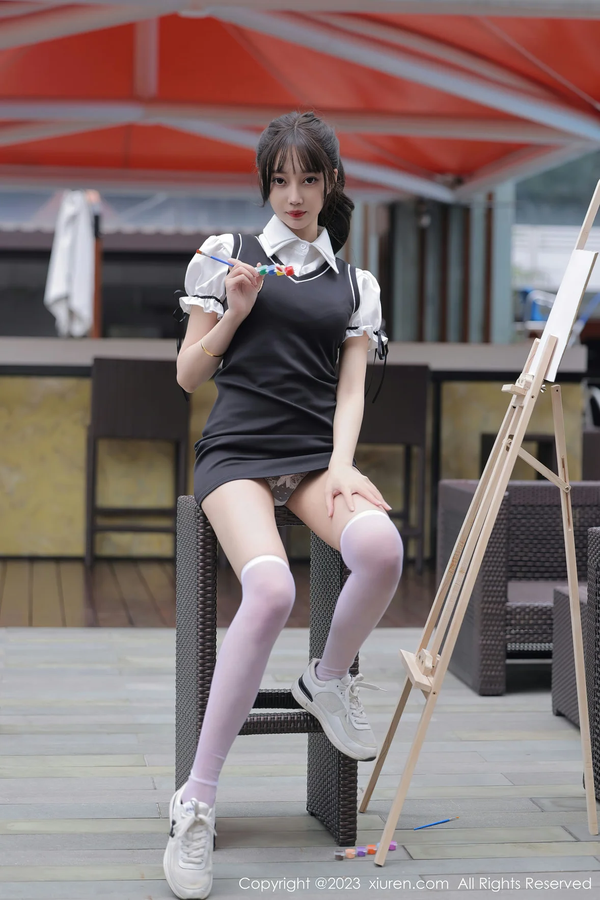  XiuRen 秀人 No.6889 玥儿玥er 黑色背带裙广州旅拍 [73P]第3张