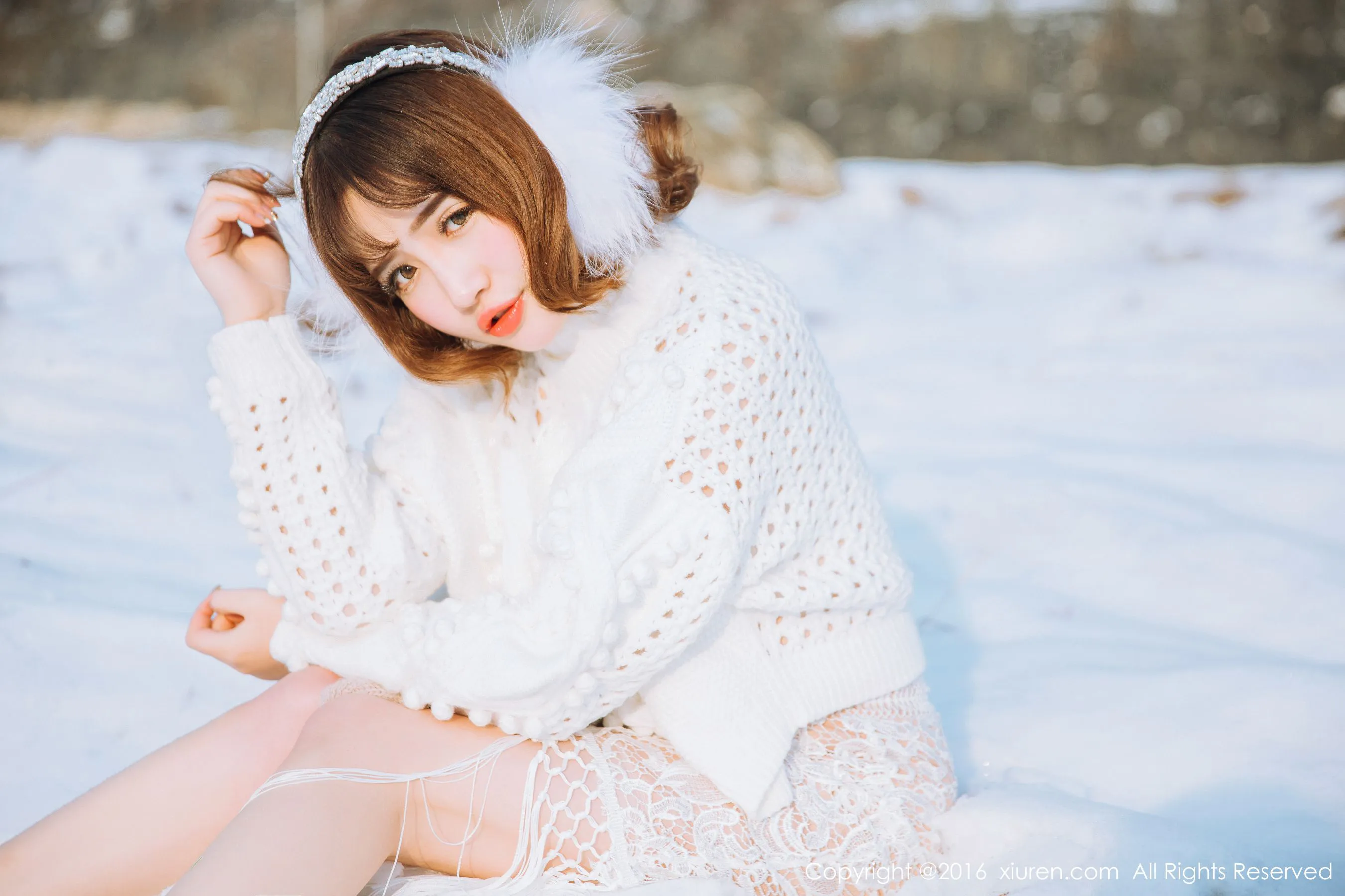  徐cake《新春雪景套图》 秀人网 No.484第1张