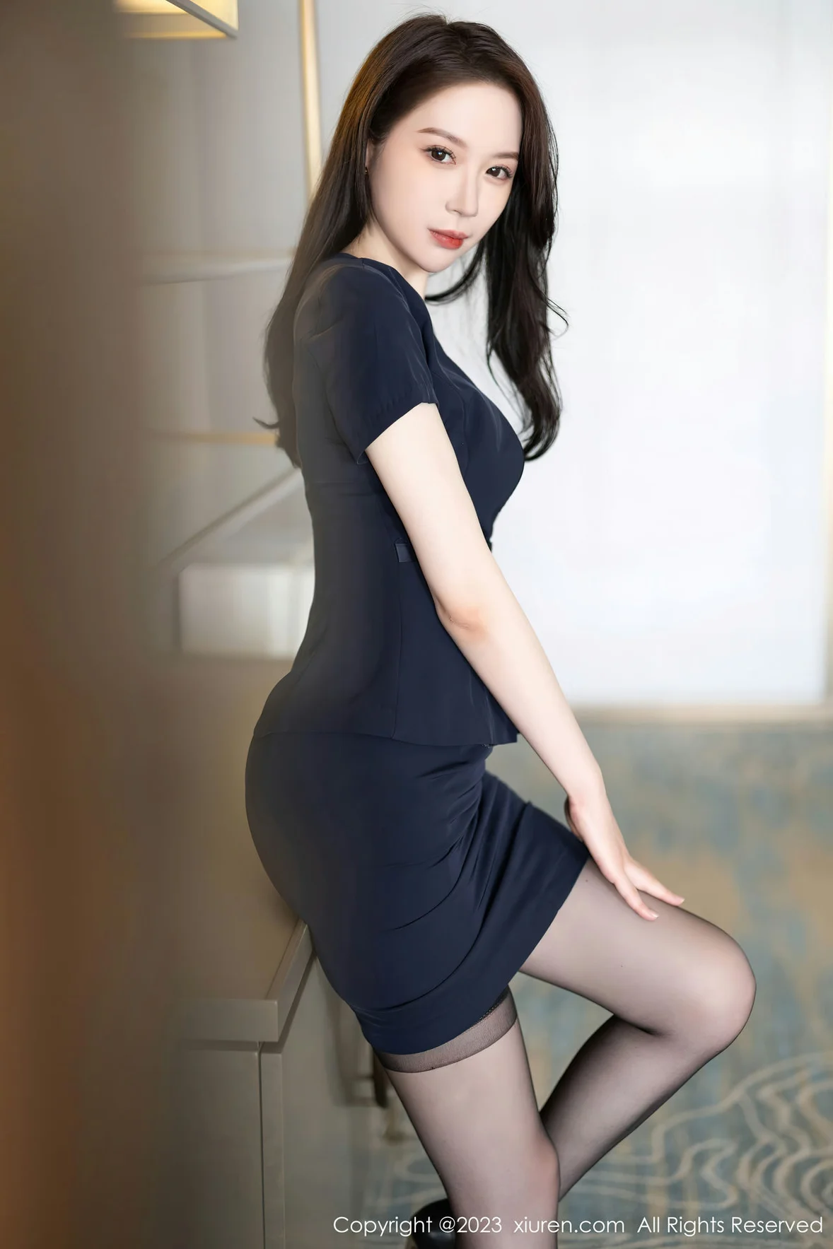  XiuRen 秀人 No.7212 梦心玥 蓝色制服性感写真 [84P]第3张