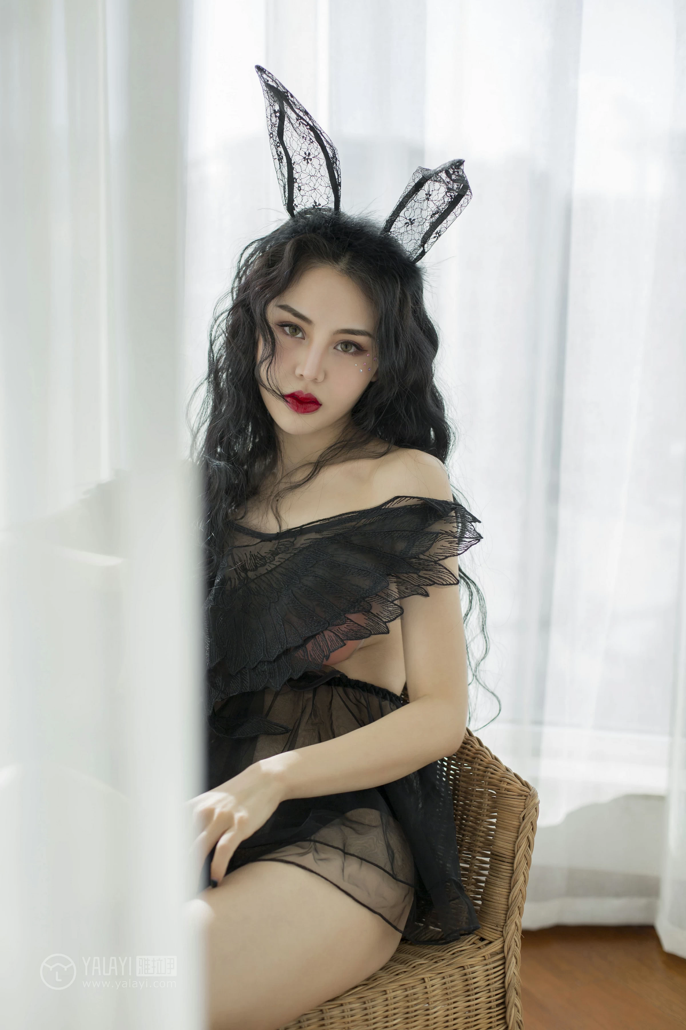 [YALAYI雅拉伊]NO.157 童话 凉儿 黑色透视情趣睡衣裙性感私房写真集第2张