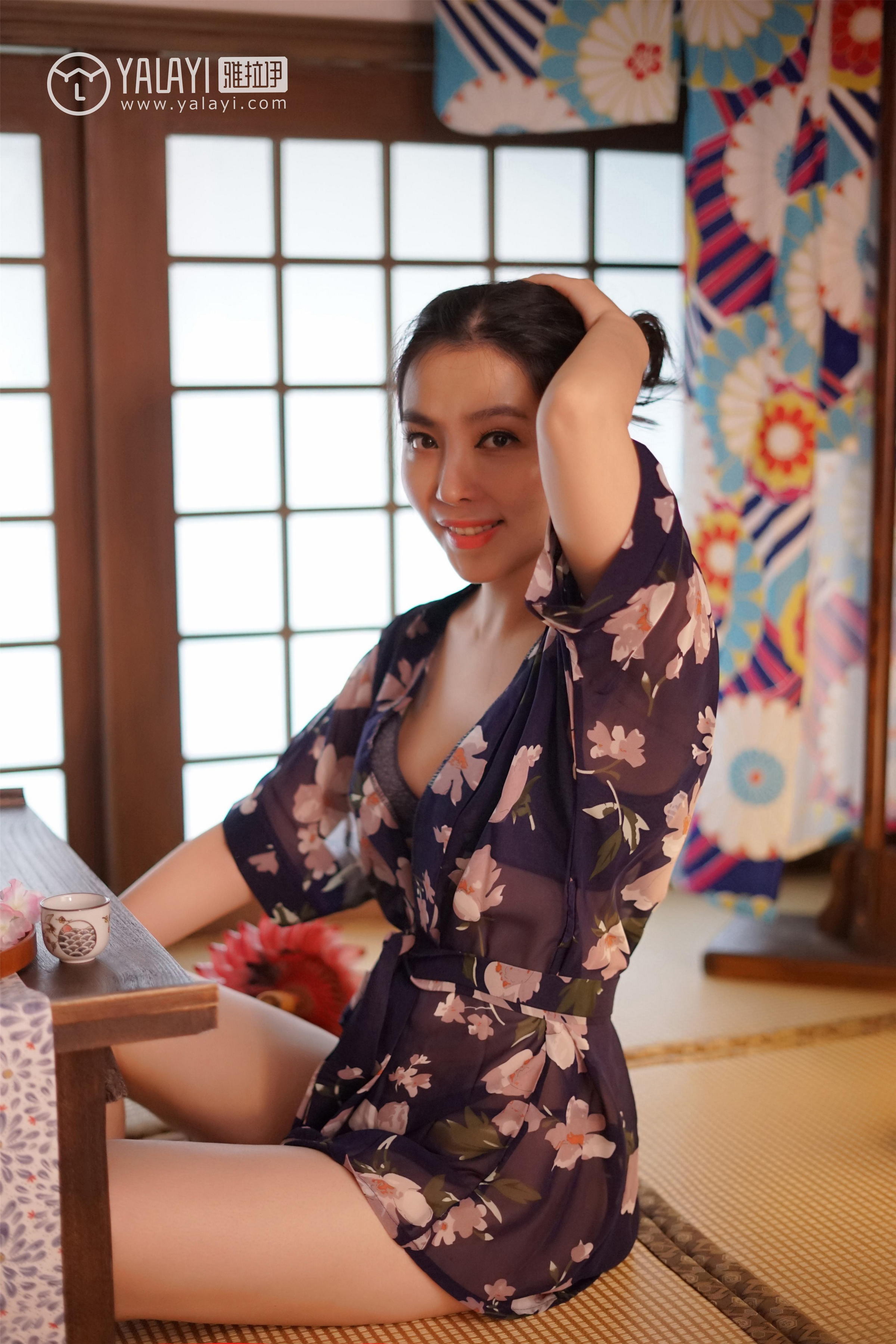 [YALAYI雅拉伊]NO.016 和服之韵 沈紫云 黑色透视和服性感私房写真集第2张