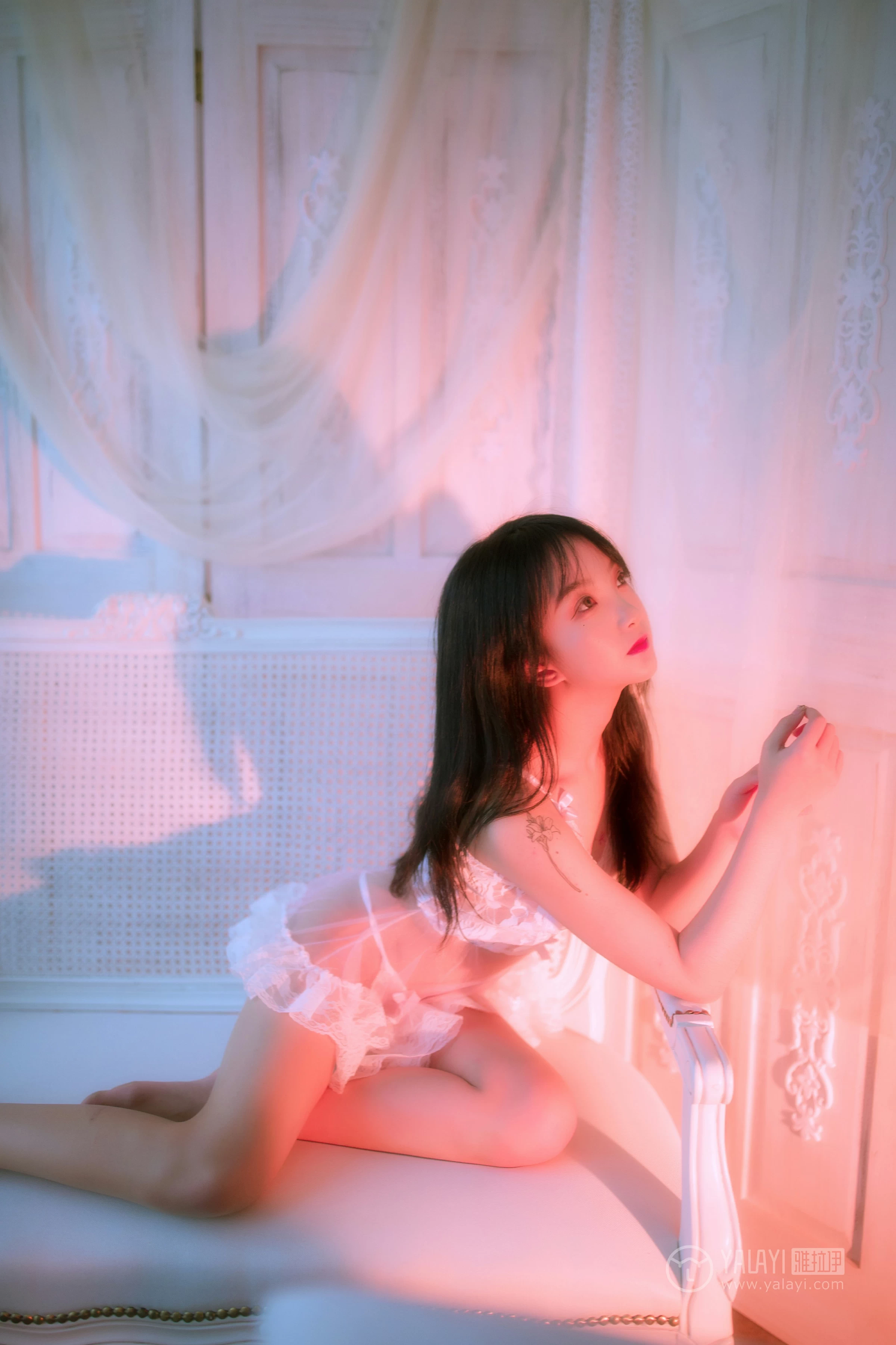 [YALAYI雅拉伊]No.195 相思夜 夏夏 白色透视情趣内衣性感私房写真集第12张