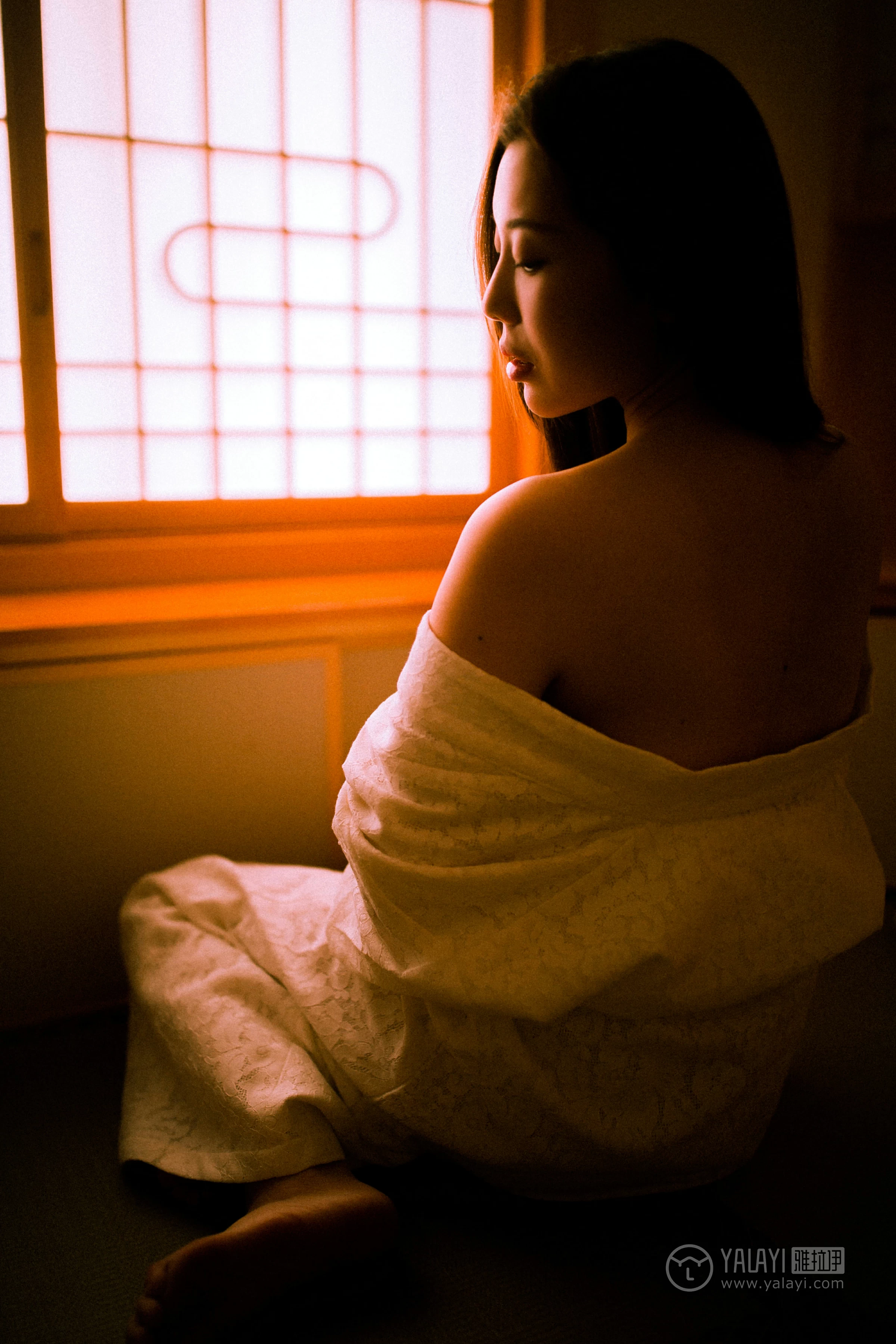 [YALAYI雅拉伊]No.202 夜光 圆圆 白色透视蕾丝镂空睡衣性感私房写真集第14张