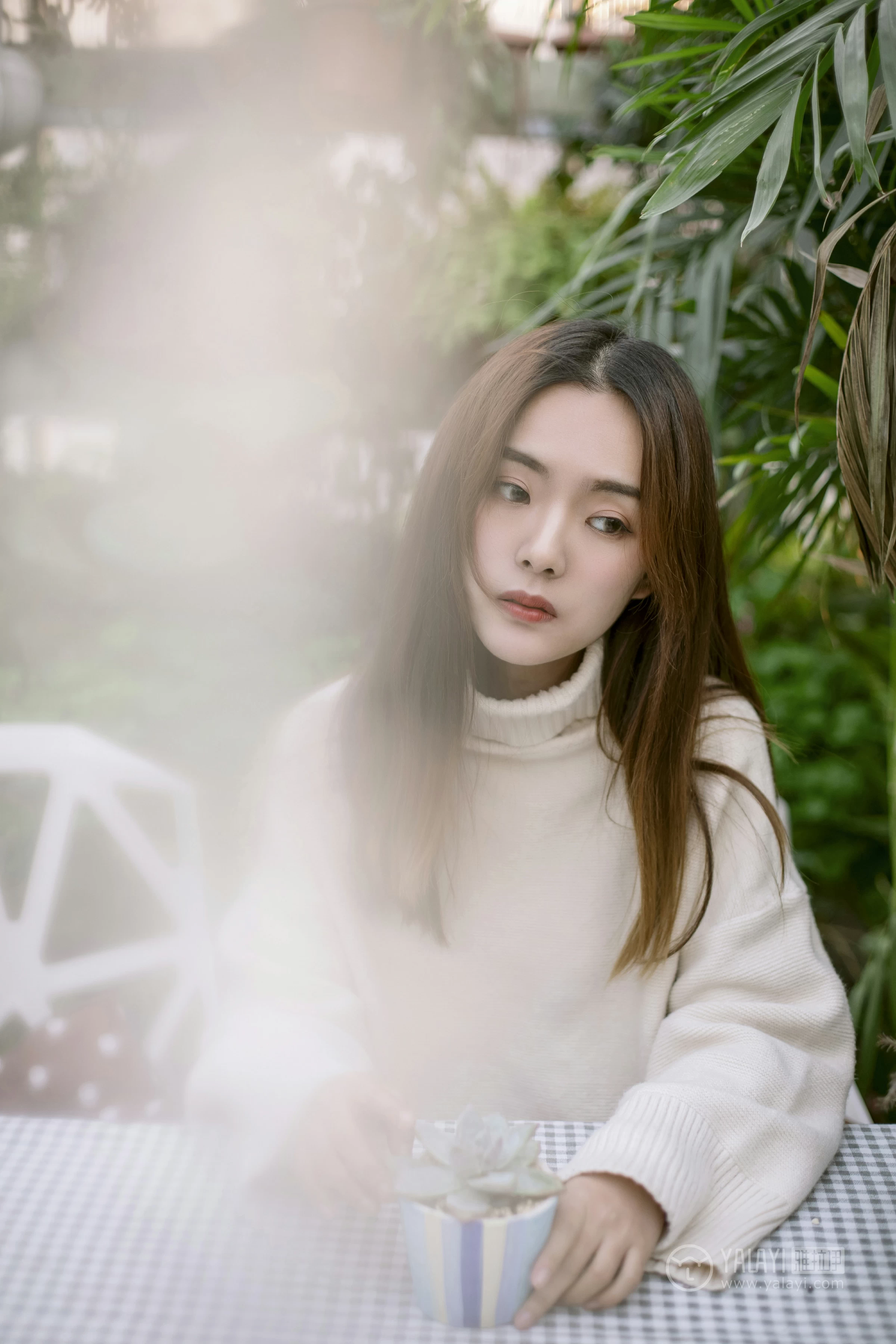 [YALAYI雅拉伊]No.209 温柔的你 白日梦 白色连身毛衣清新私房写真集第4张