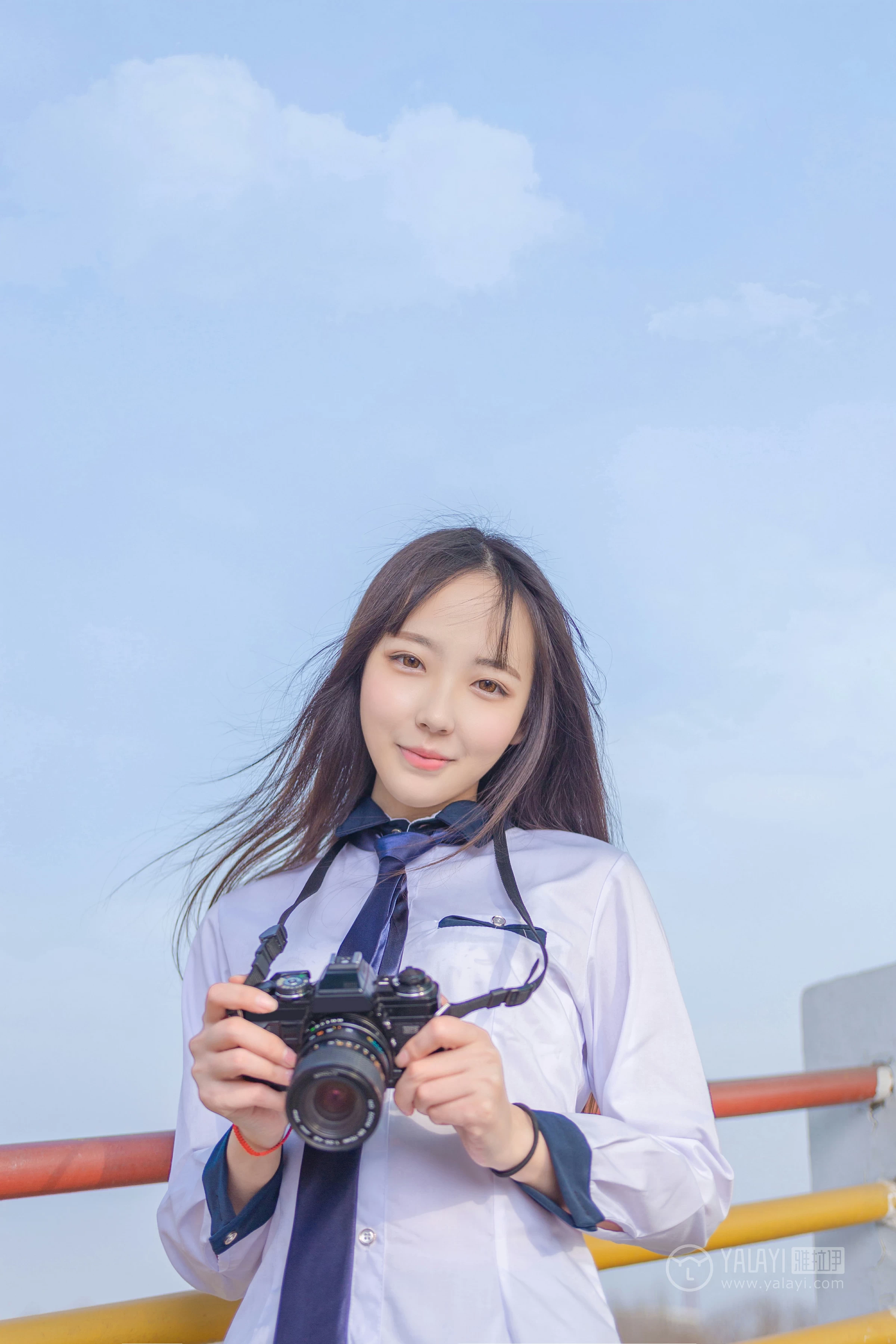 [YALAYI雅拉伊]No.229 小清新 文慧慧 日本高中女生制服与短裙加黑色丝袜美腿性感私房写真集第6张