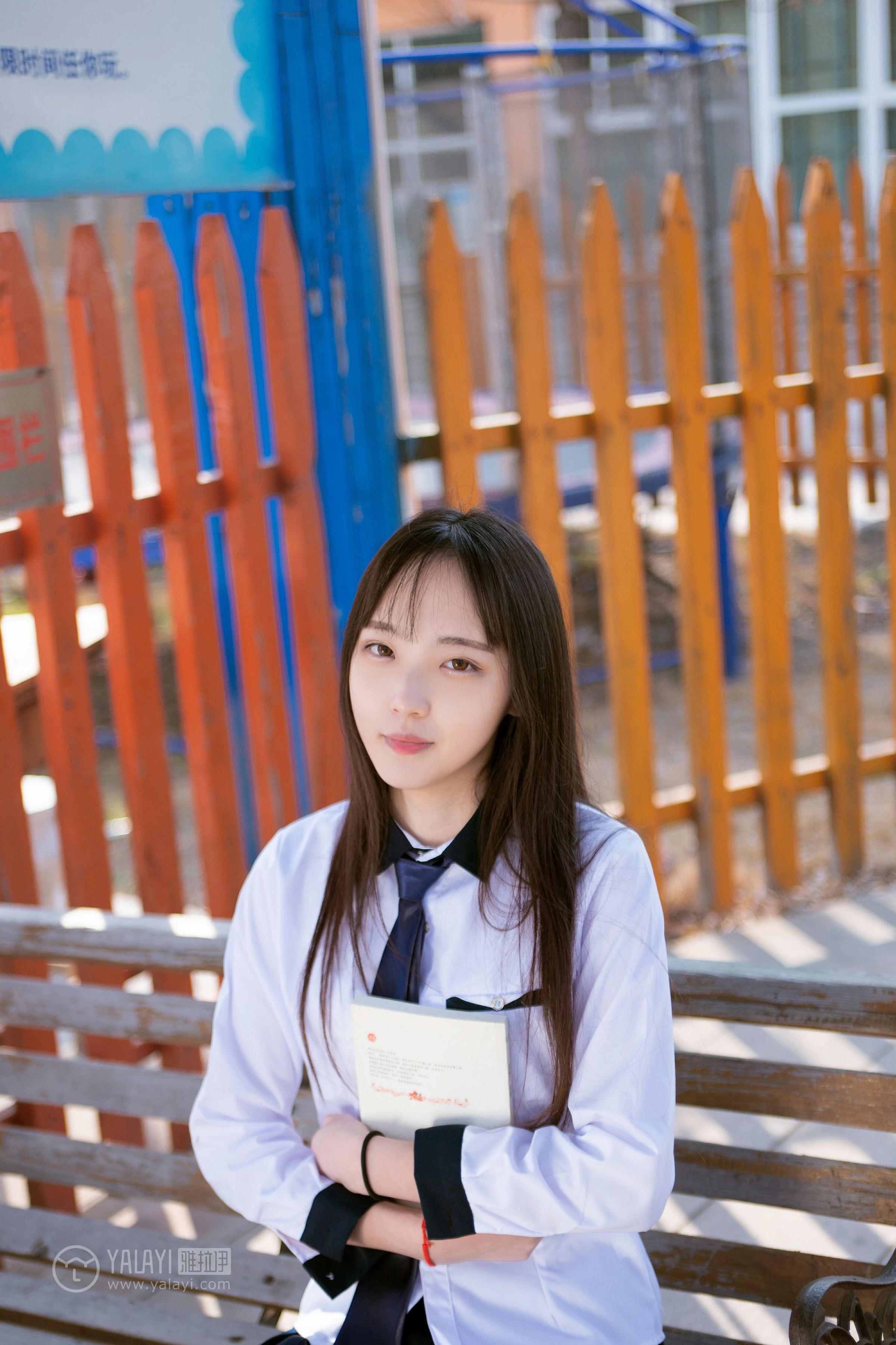 [YALAYI雅拉伊]No.229 小清新 文慧慧 日本高中女生制服与短裙加黑色丝袜美腿性感私房写真集第11张