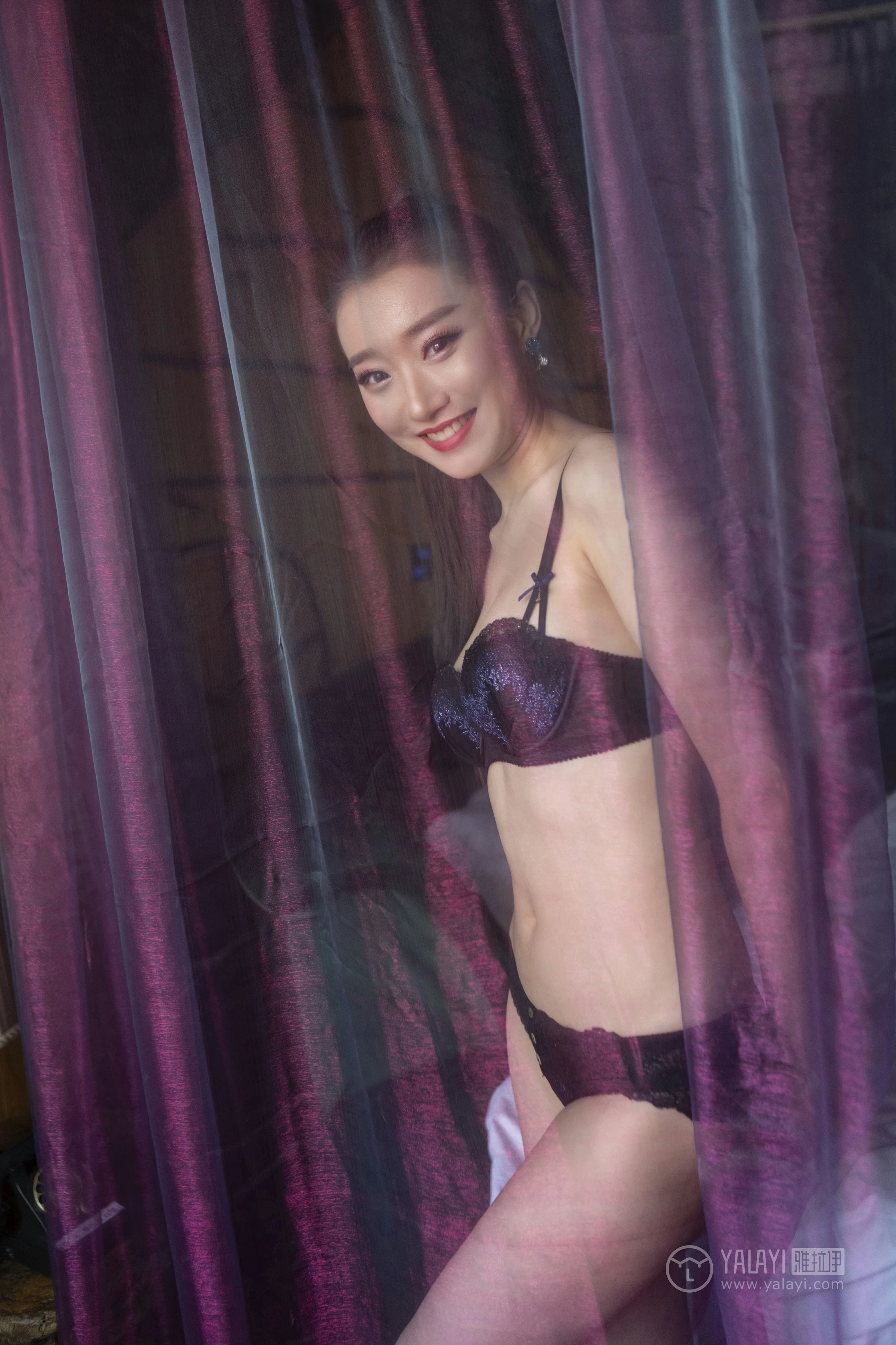 [YALAYI雅拉伊]No.228 紫纱 心怡 黑色蕾丝内衣性感私房写真集第12张