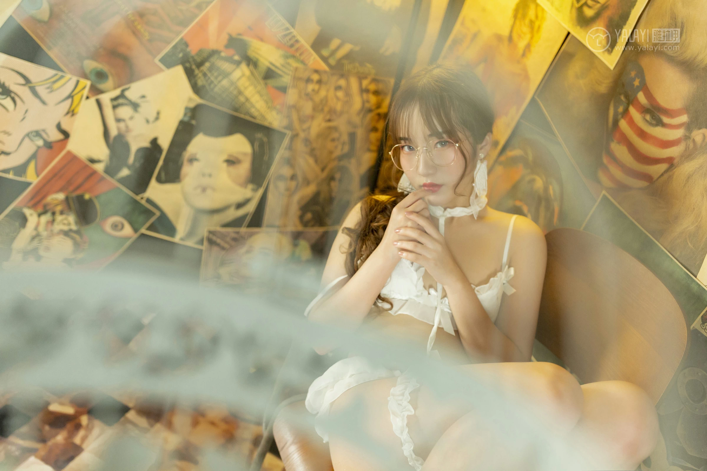 [YALAYI雅拉伊]No.298 老师的假日 顾盼兮 白色情趣内衣性感私房写真集第11张