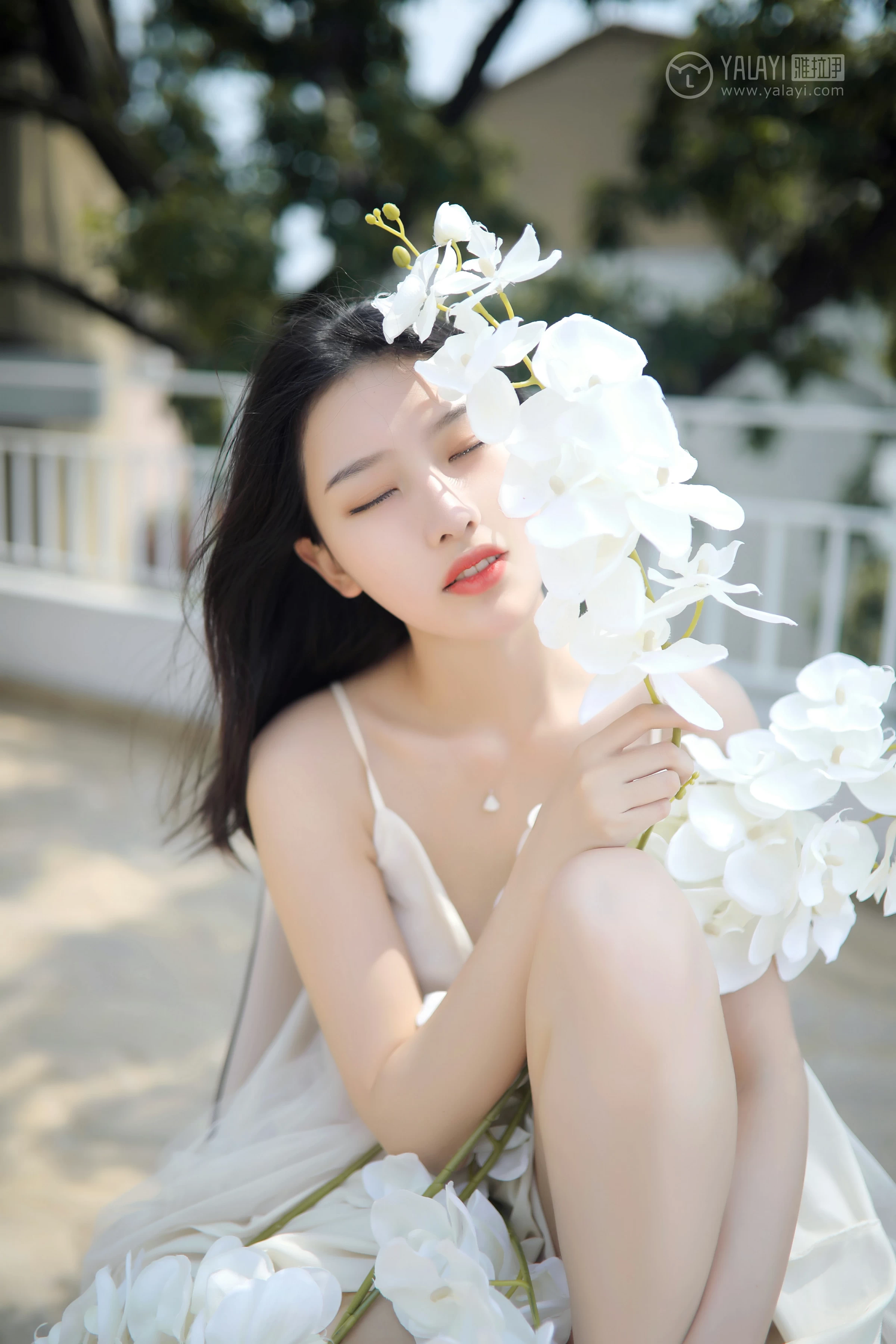 [YALAYI雅拉伊]No.310 听风 白璐 仙气飘飘 白色吊带连衣裙性感私房写真集第15张