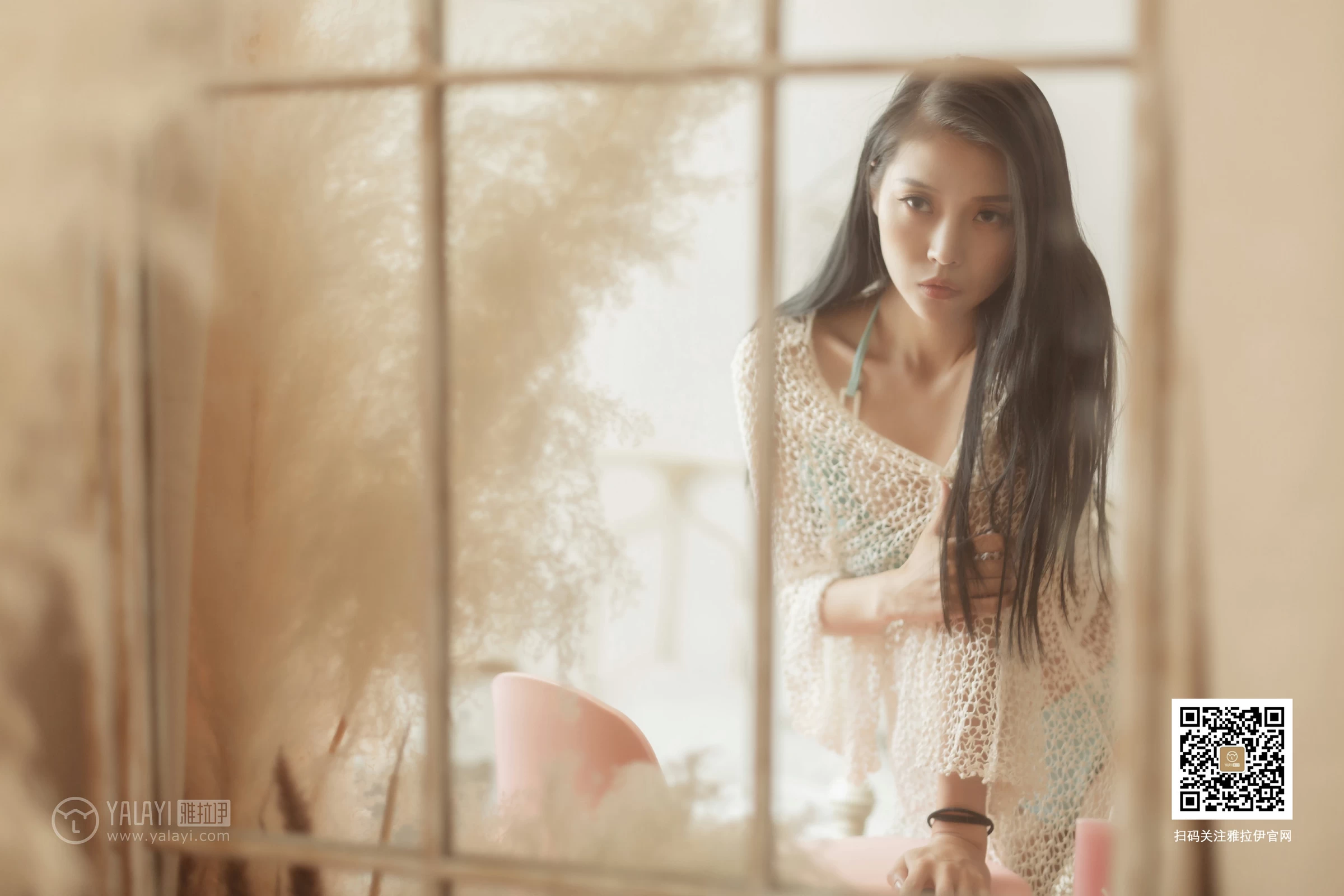 [YALAYI雅拉伊]No.375 轻抚你 图雅 白色情趣镂空睡衣加性感内衣私房写真集第14张