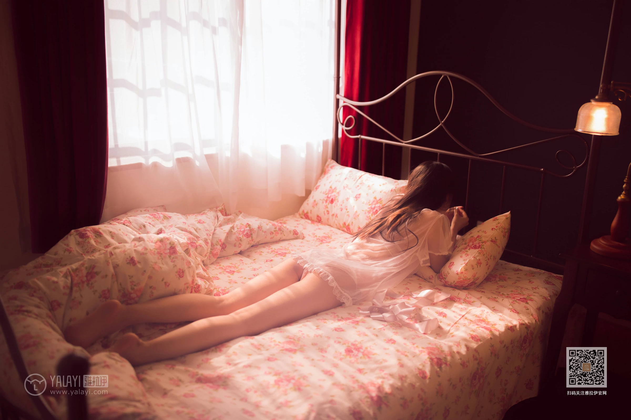 [YALAYI雅拉伊]No.394 情深深 加奈 白色透视睡衣加情趣内衣性感私房写真集第12张