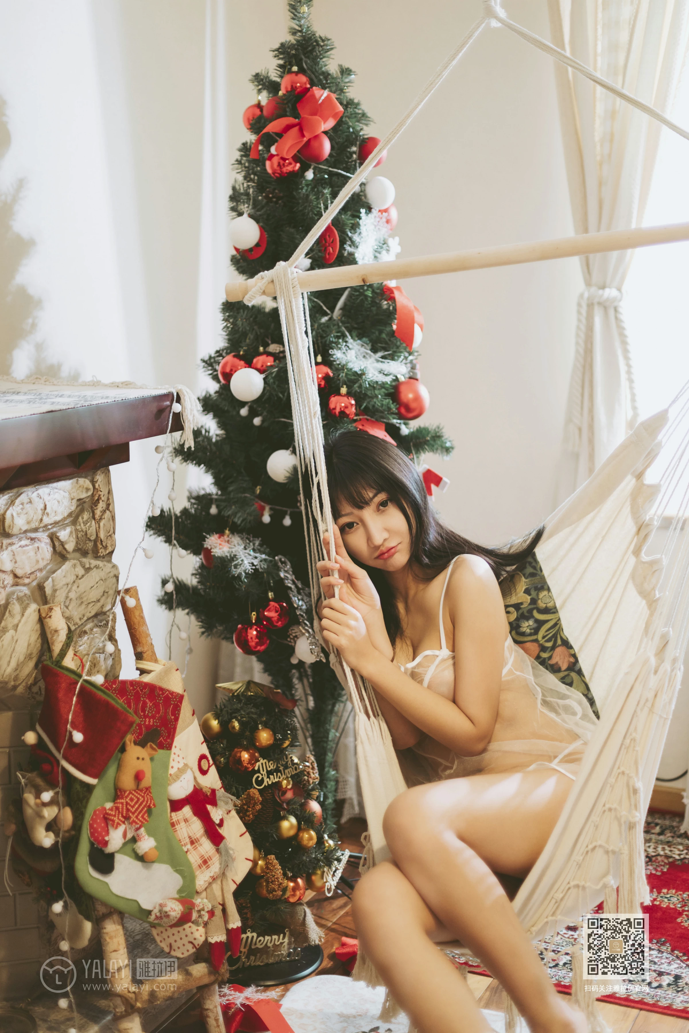 [YALAYI雅拉伊]Vol.489 肌衫透骨 韩熙 白色透视情趣内衣性感私房写真集第7张